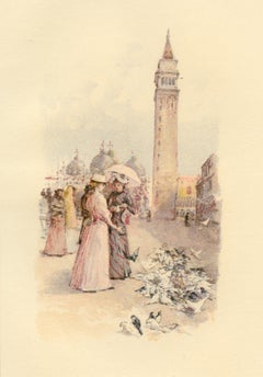 Chromolithograph after Childe Hassam - Venice