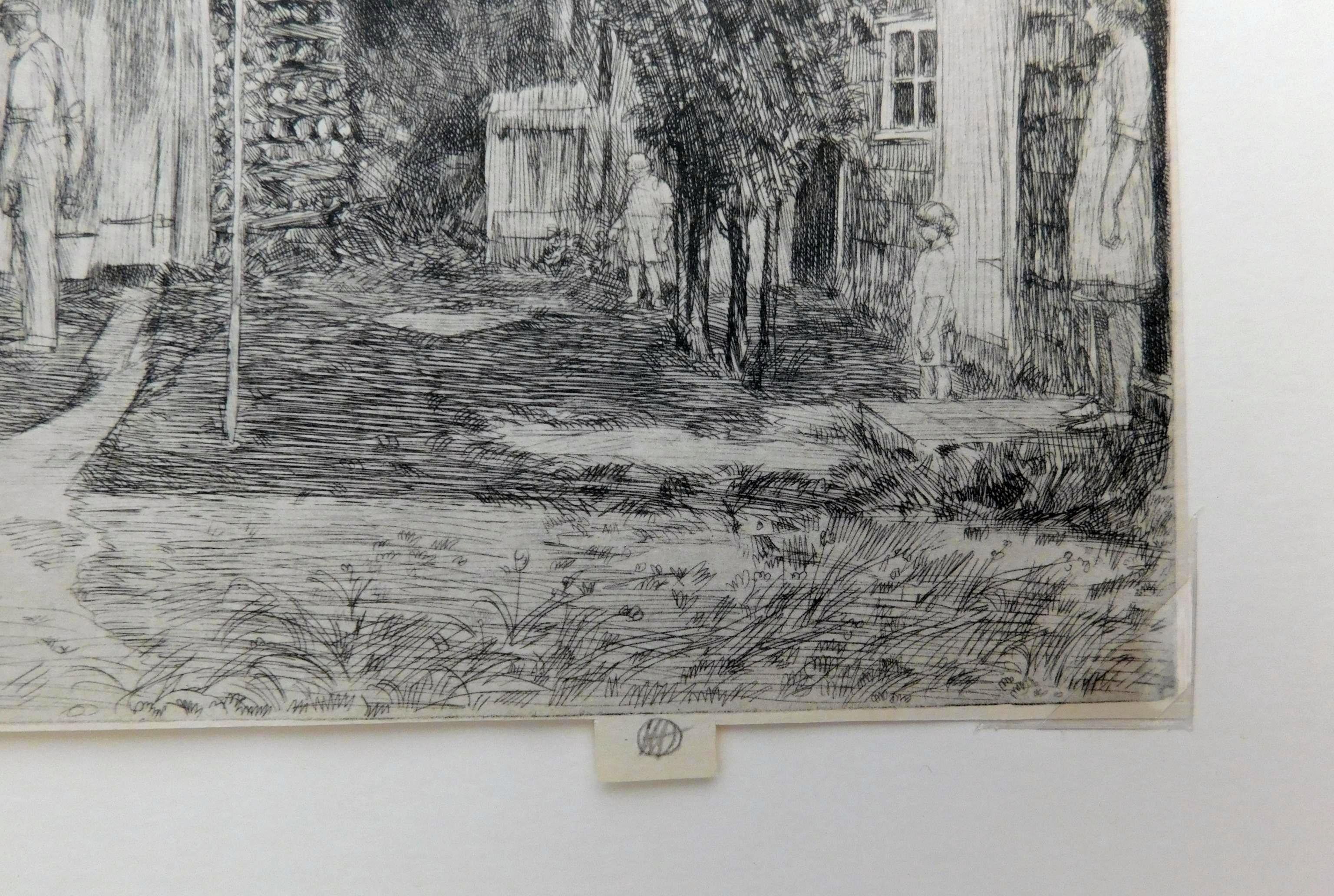 Childe Hassam Original Etching, 1929 - “The Old Woodshed, Easthampton” For Sale 2