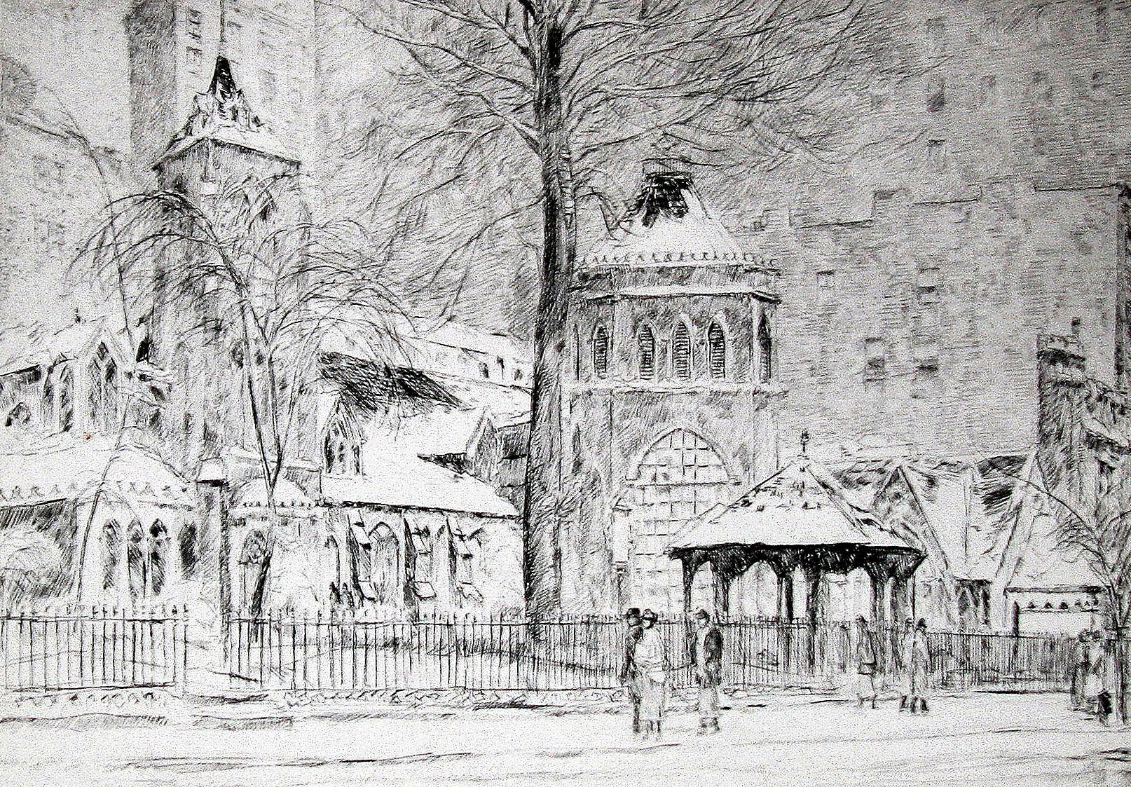 Little Church Around the Corner - Print by Childe Hassam