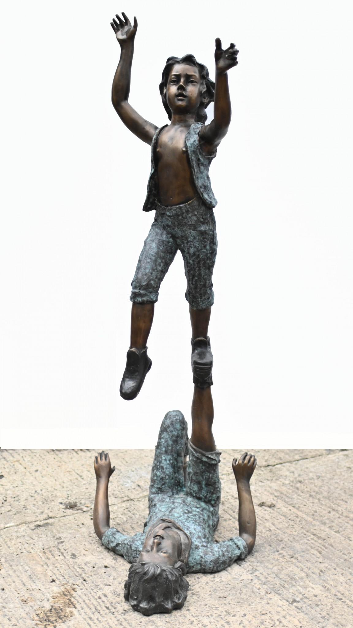 Children Acrobat Bronze Statue Garden Sculpture 6 Feet 170 CM For Sale 1