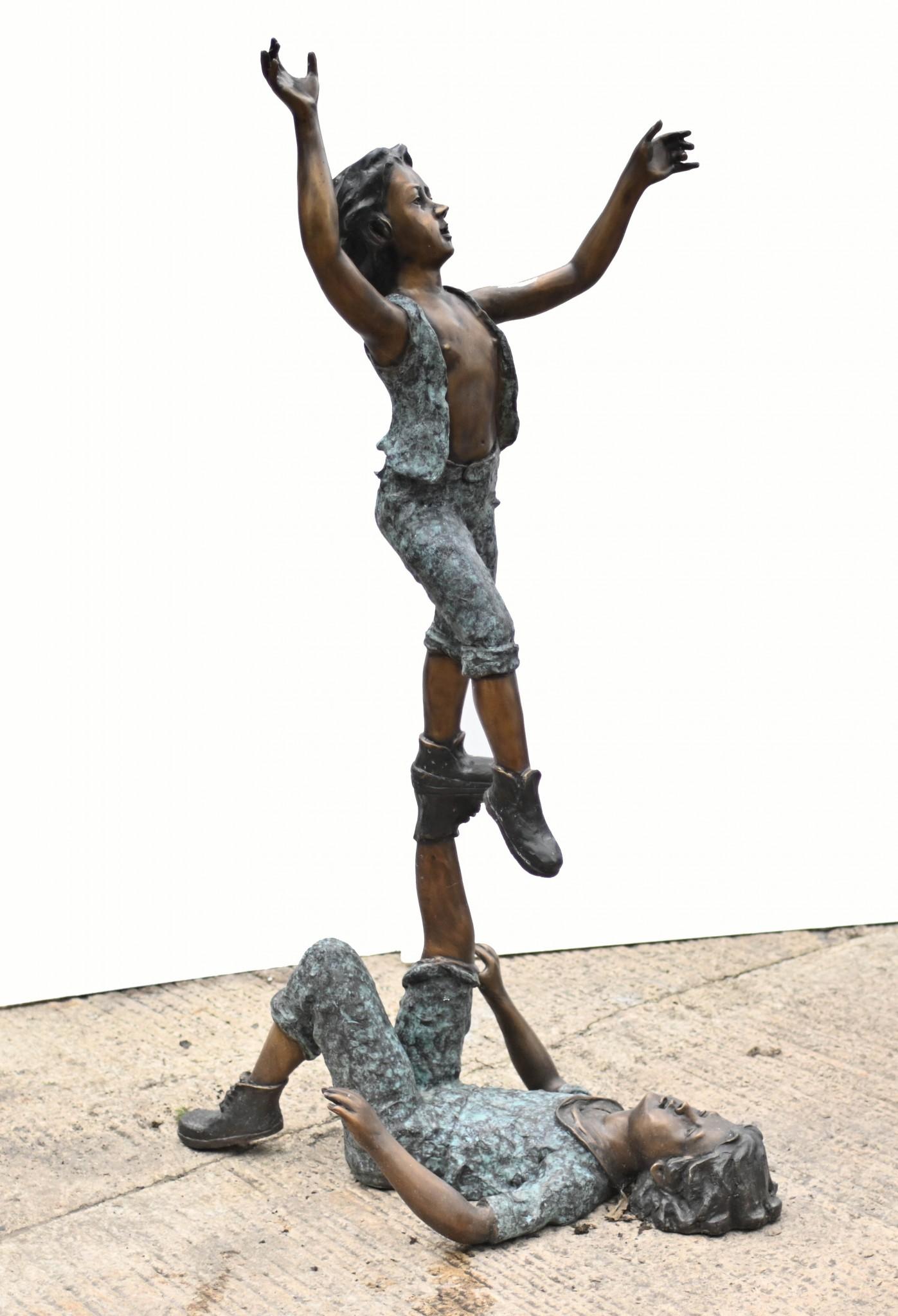 Children Acrobat Bronze Statue Garden Sculpture 6 Feet 170 CM For Sale 2