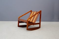 Chaise berçante italienne pour enfants à lattes par Pierluigi Ghianda:: années 1960