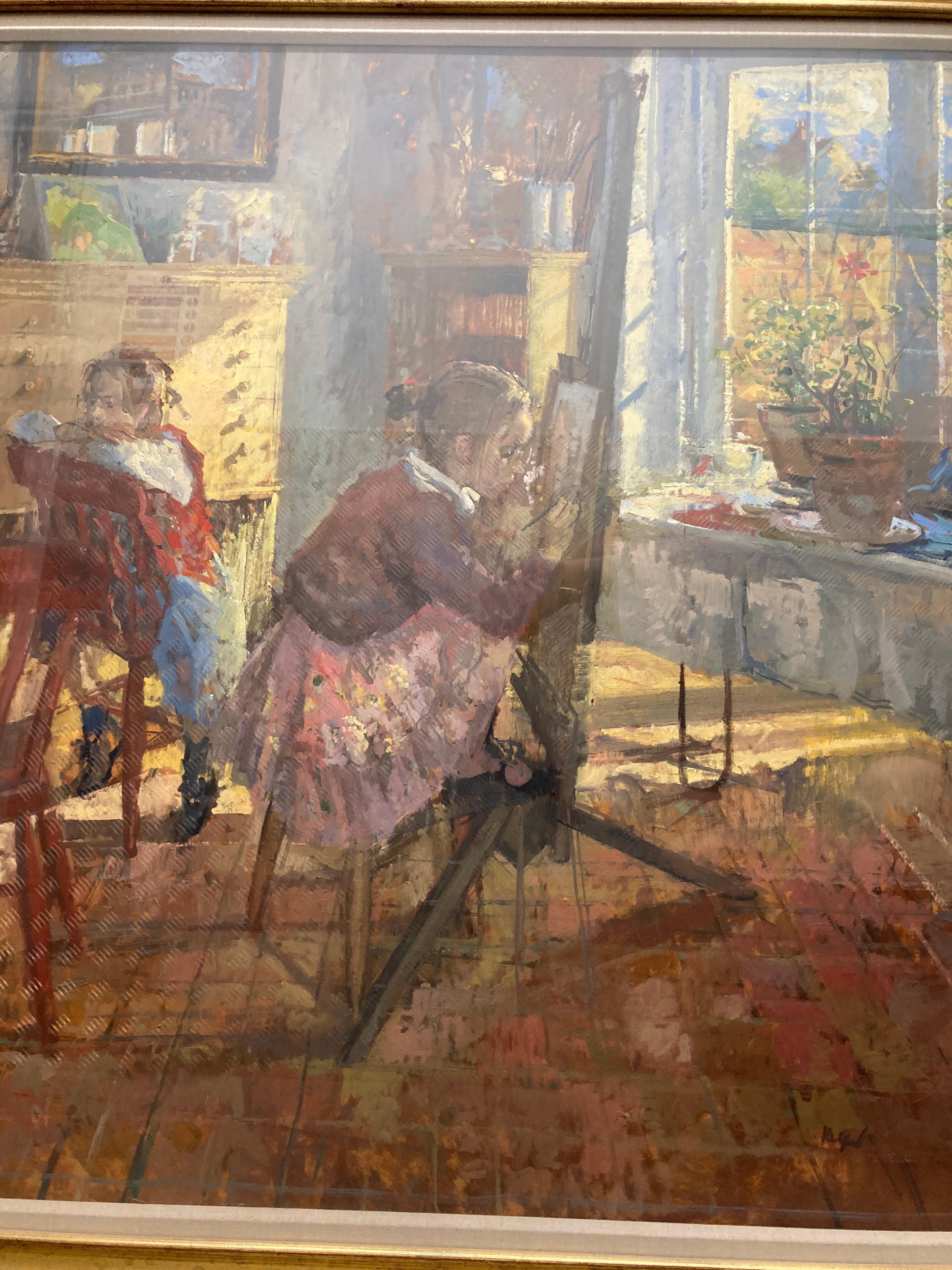 Peter Kuhfeld (geb. 1952)
Kinder malen
Signiert 'Kuhfeld' (unten rechts)
Öl auf Leinwand
Rahmengröße 32 x 36 x 1,75 Zoll (82 x 92 x 4,5 cm), verglast 


Peter Kuhfeld (geboren am 4. März 1952) ist ein englischer figurativer Maler, der für seine
