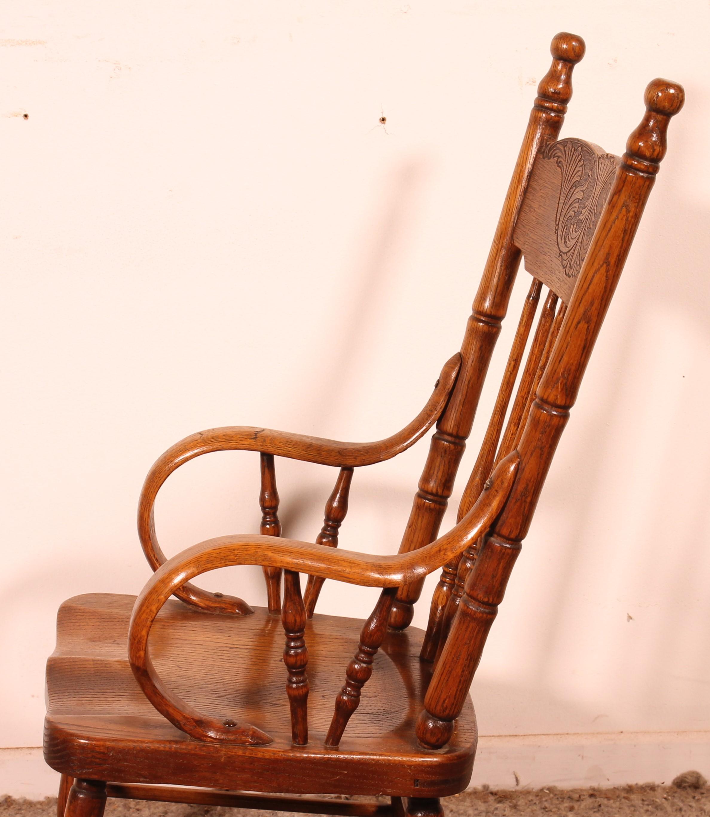 Children Rocking Chair In Oak - 19th Century 6
