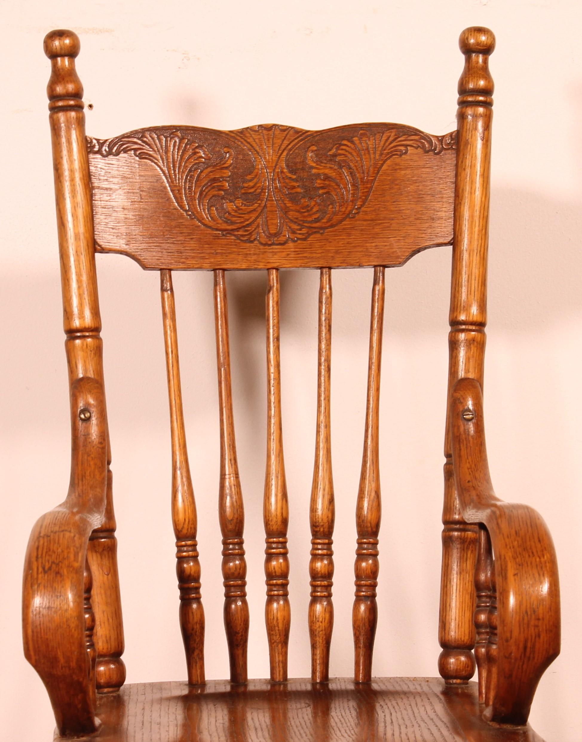 Children Rocking Chair In Oak - 19th Century In Good Condition In Brussels, Brussels
