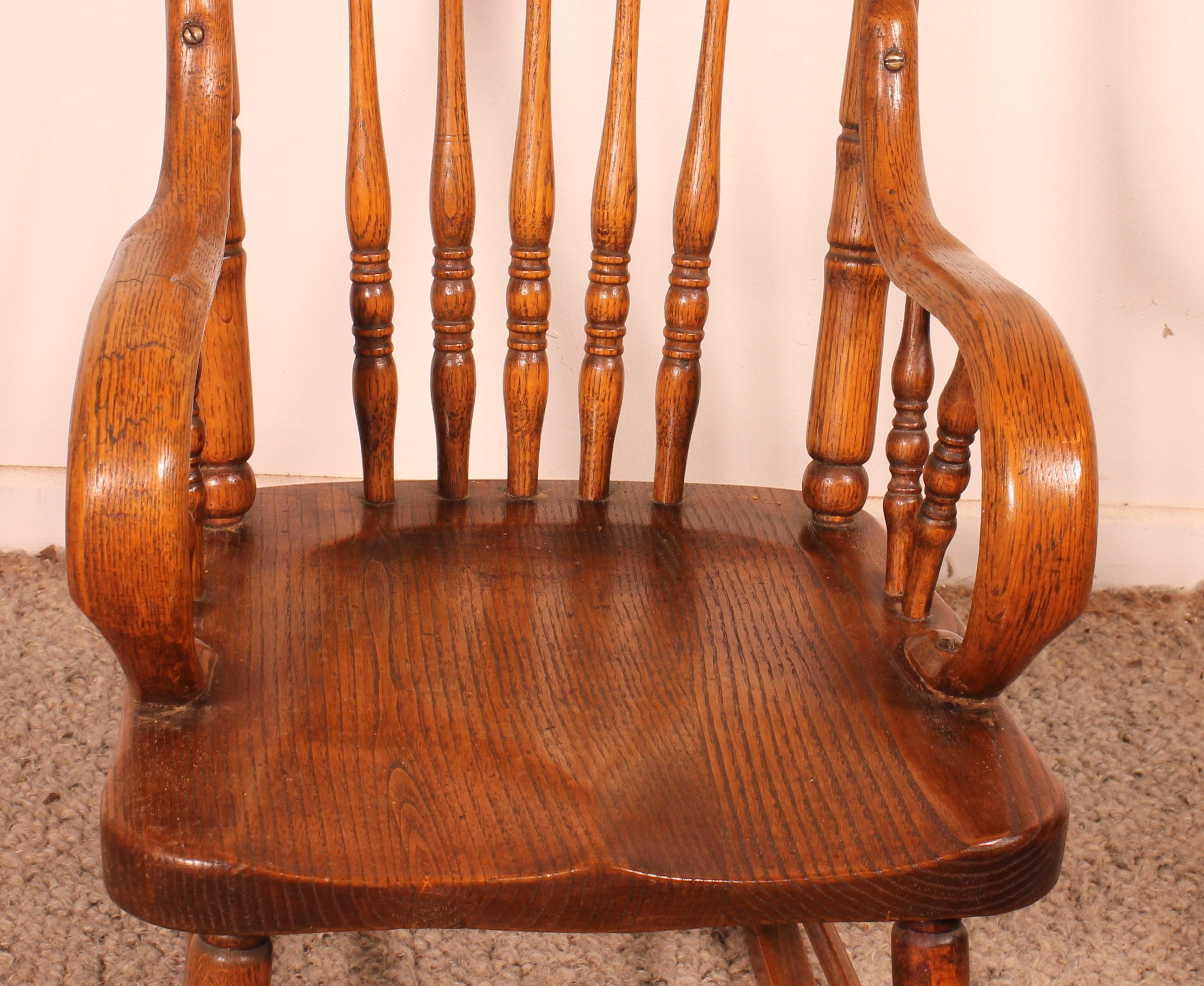 Children Rocking Chair In Oak - 19th Century 2