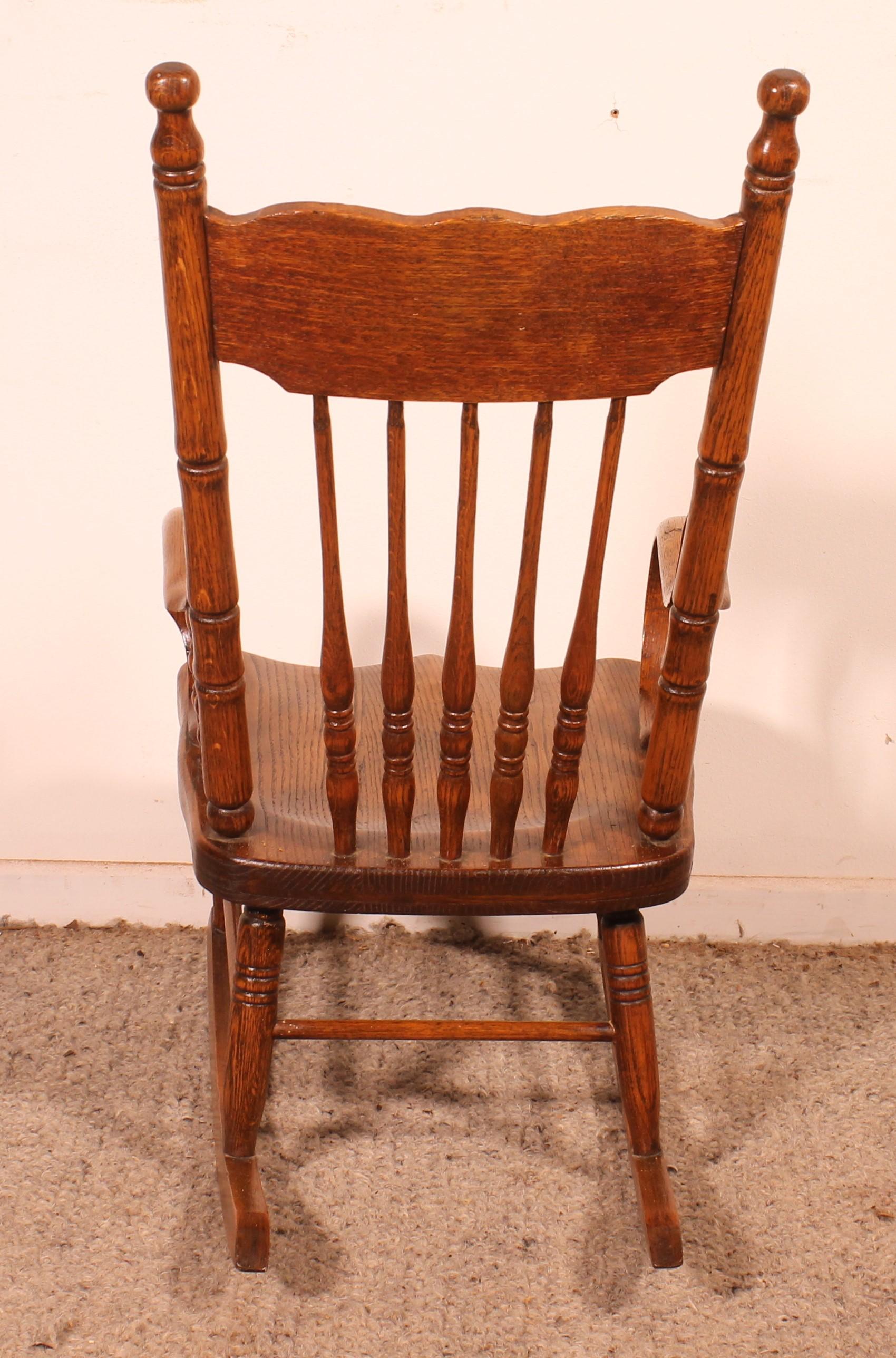Children Rocking Chair In Oak - 19th Century 4