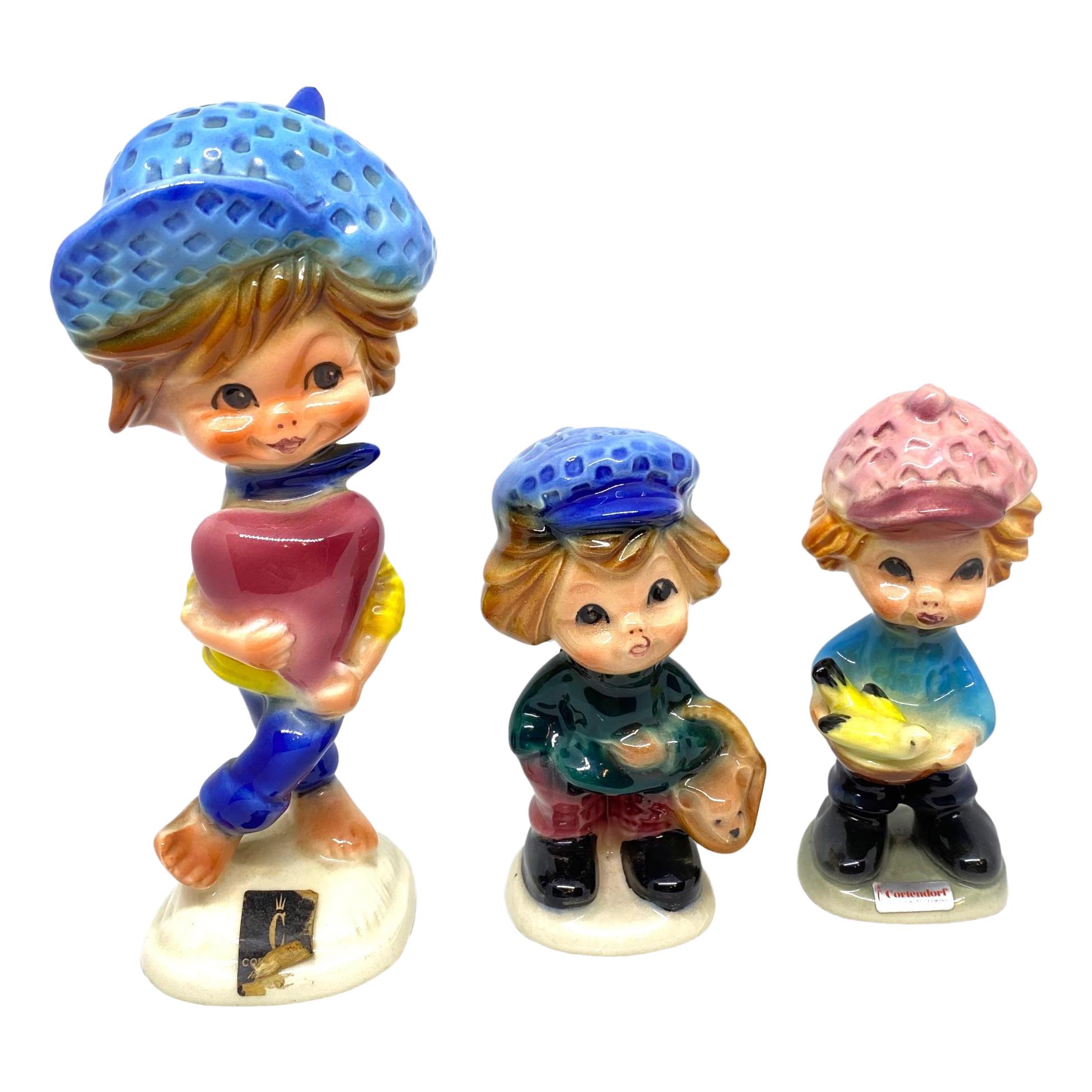 Children Statues Figurines by Cortendorf Vintage German, 1960s