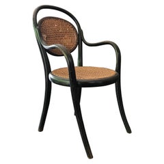 Childrens Armchair by Thonet Black Beech Stamped and Labeled