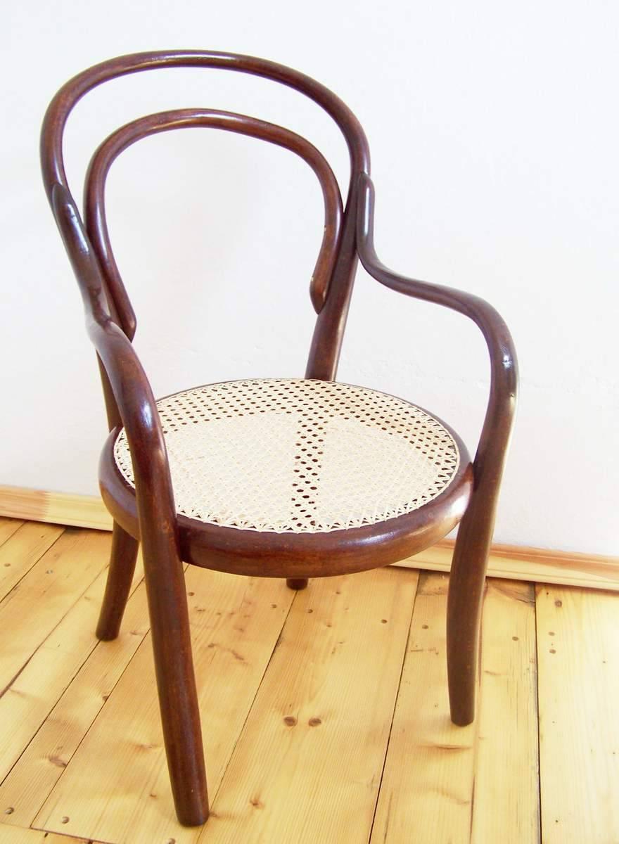 Children's armchair was included in the production program of the company Gebrüder Thonet, circa 1883. Newly restored.