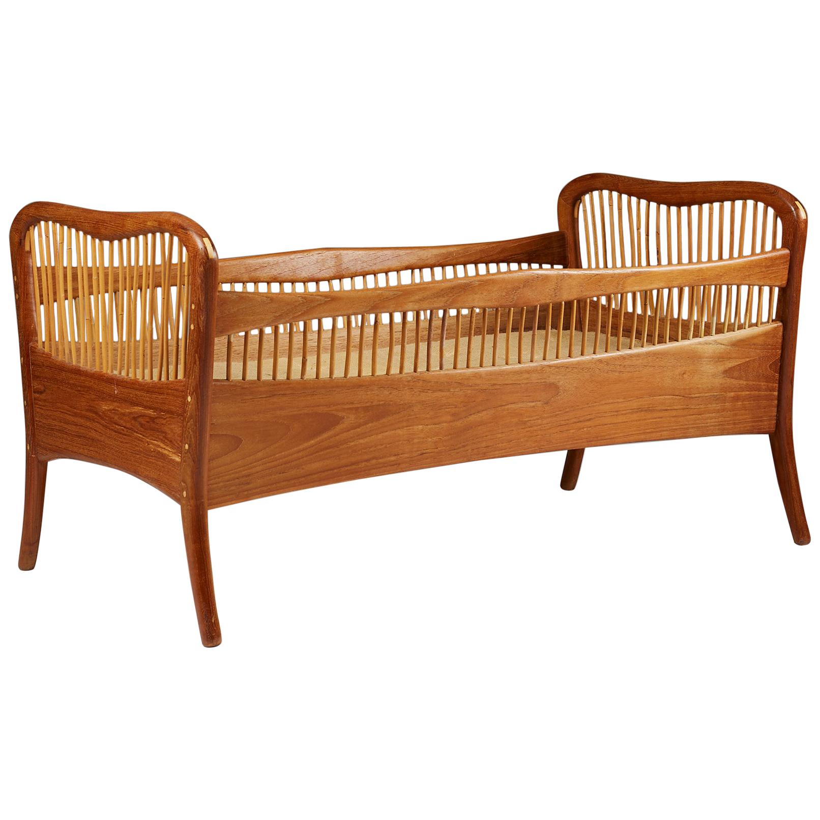 Childrens Bed, Anonymous, Style of Peder Moos, by Cabinetmaker Ove Sørensen For Sale