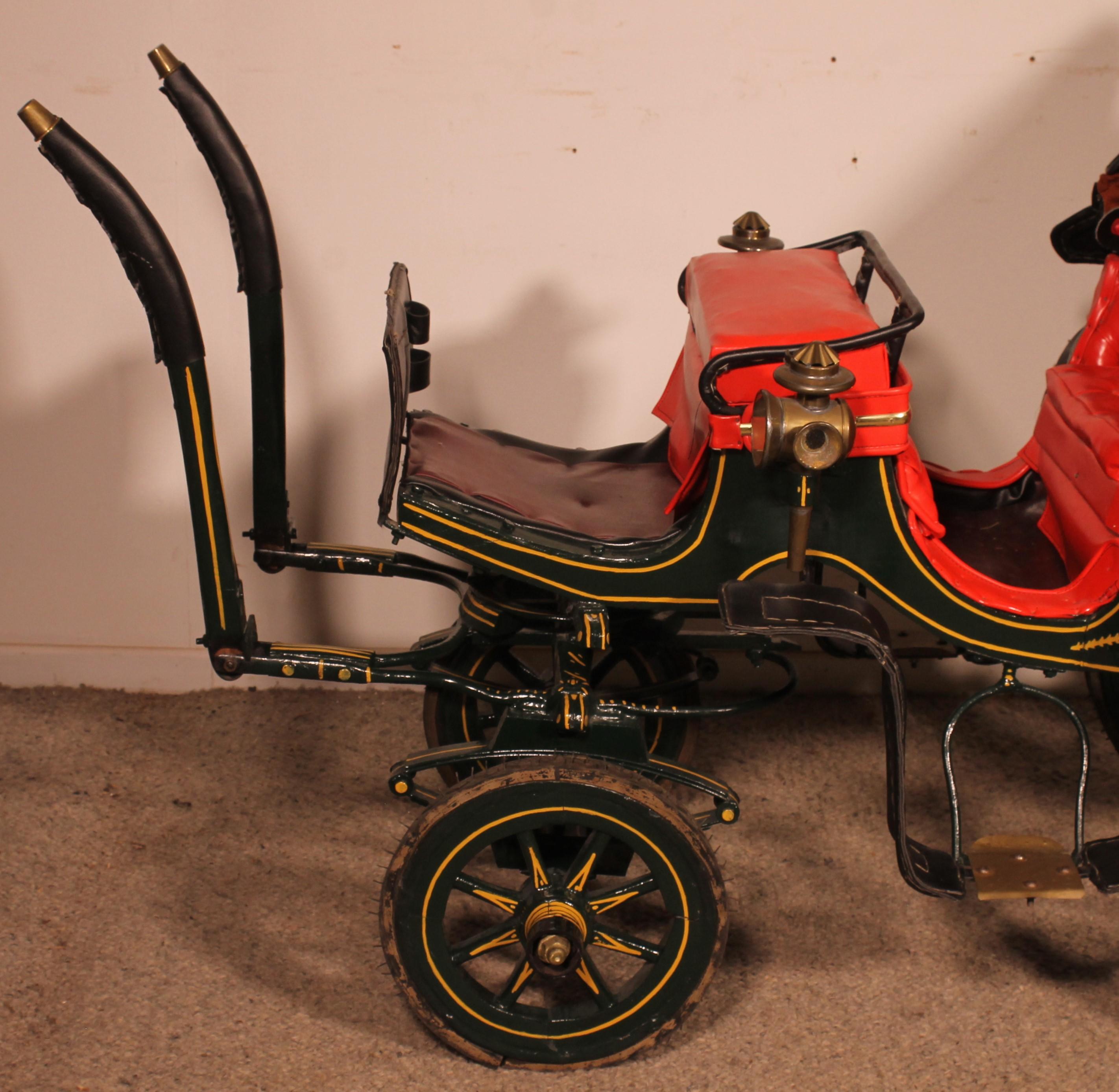 Leather Children's Carriage Replica Of A Milord Carriage For Sale