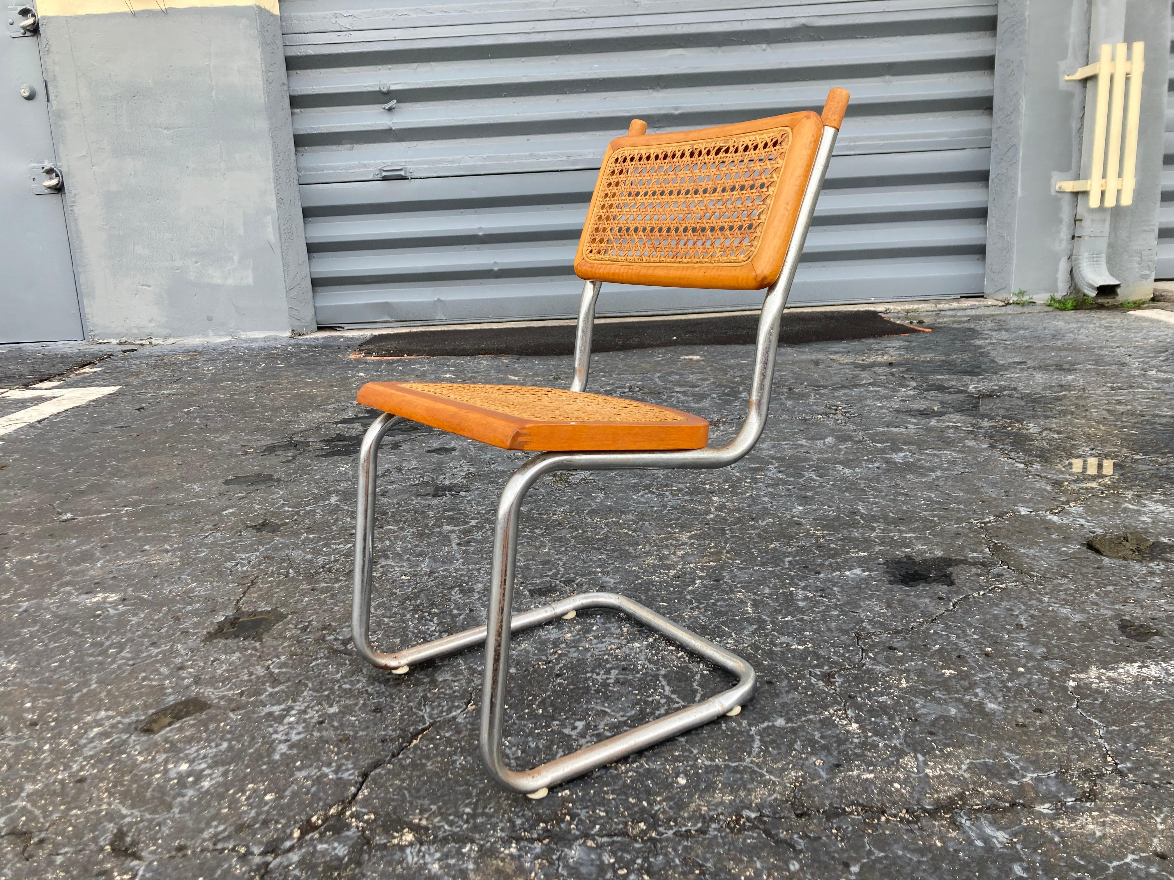 Great Children’s chair in the style of Marcel Breuer’s Cesca Chair. Most likely from the 60s.