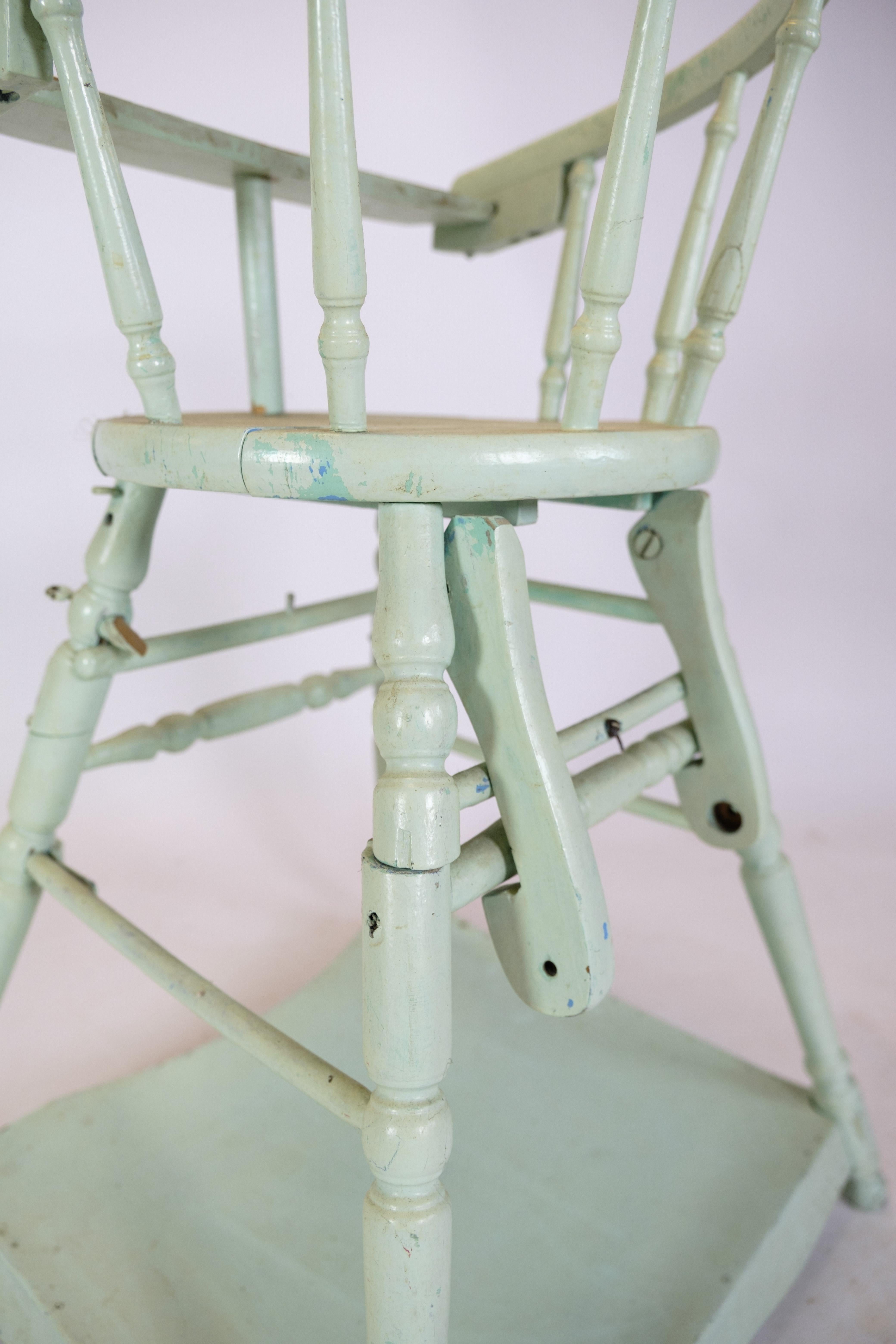 Children's chair In Light blue color With Patina From 1920 For Sale 3