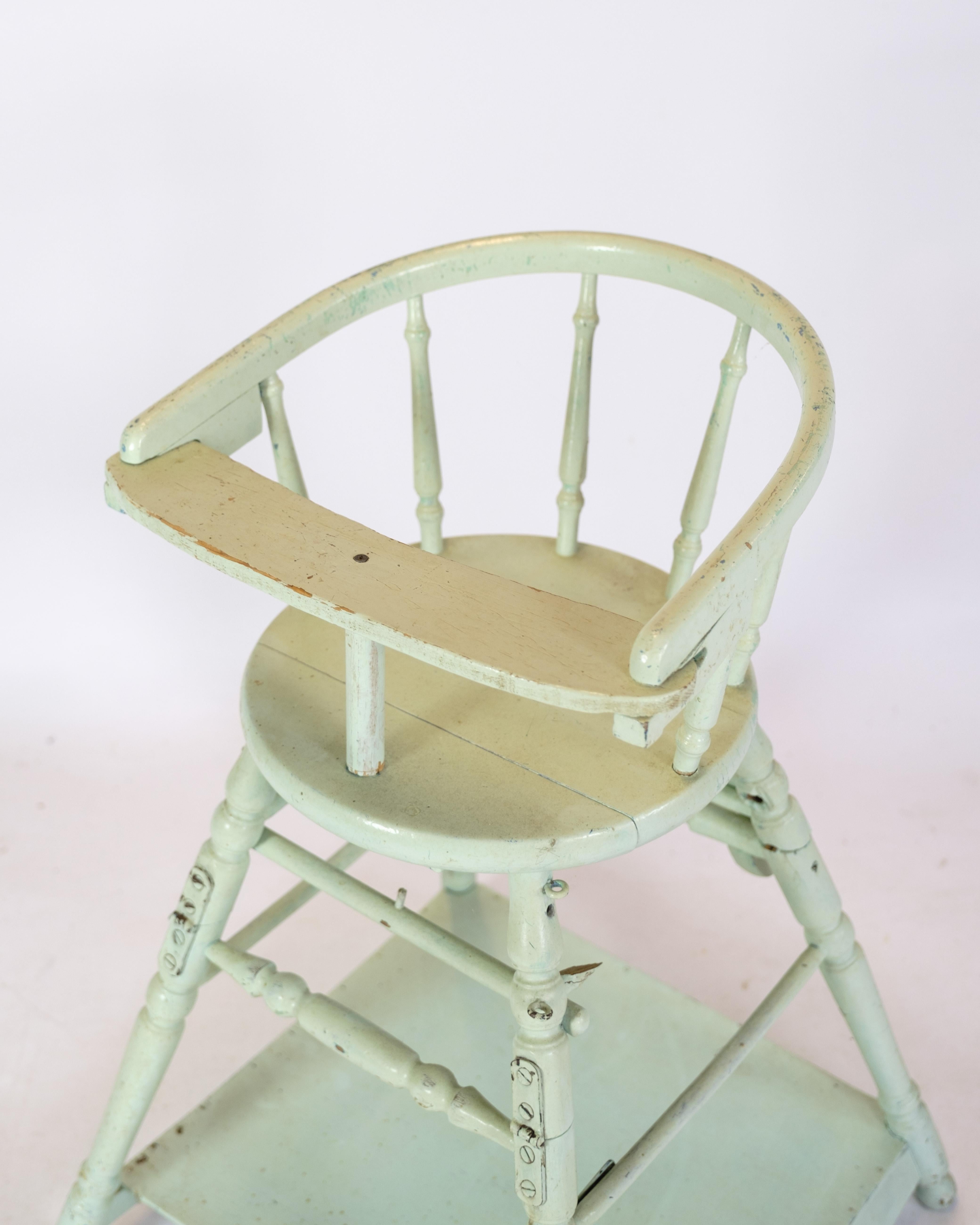 Scandinavian Modern Children's chair In Light blue color With Patina From 1920 For Sale