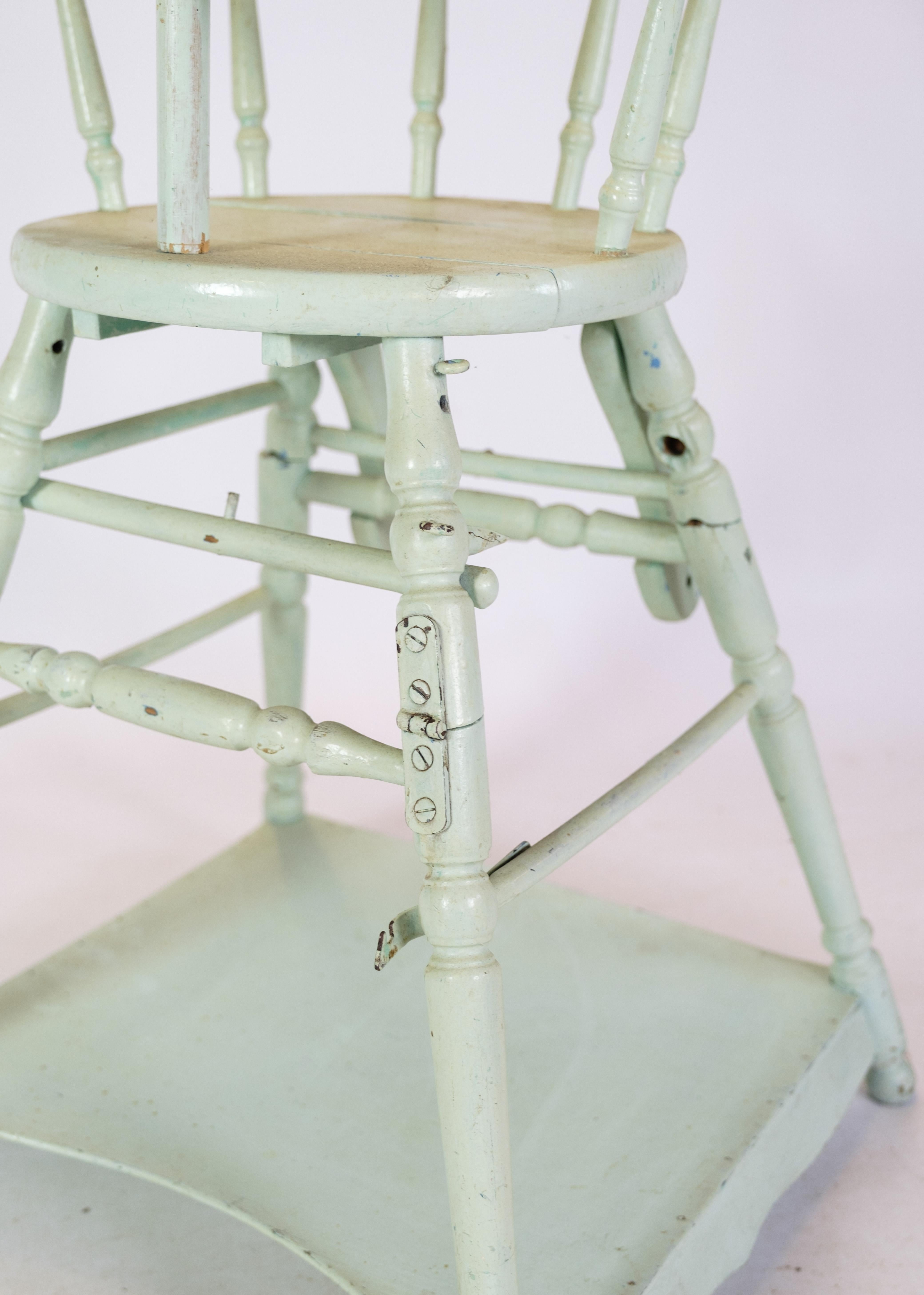 Danish Children's chair In Light blue color With Patina From 1920 For Sale