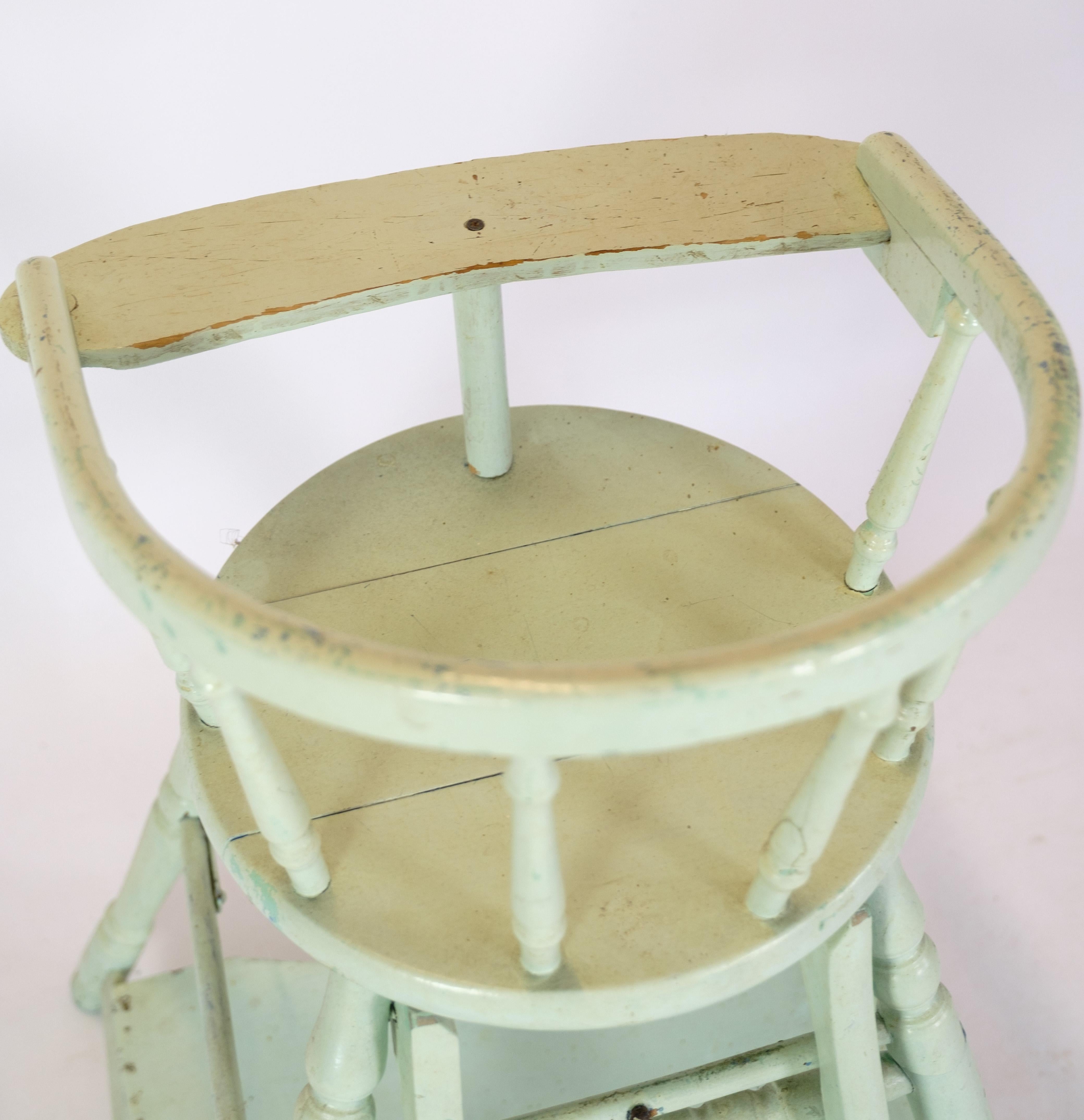 Children's chair In Light blue color With Patina From 1920 For Sale 2
