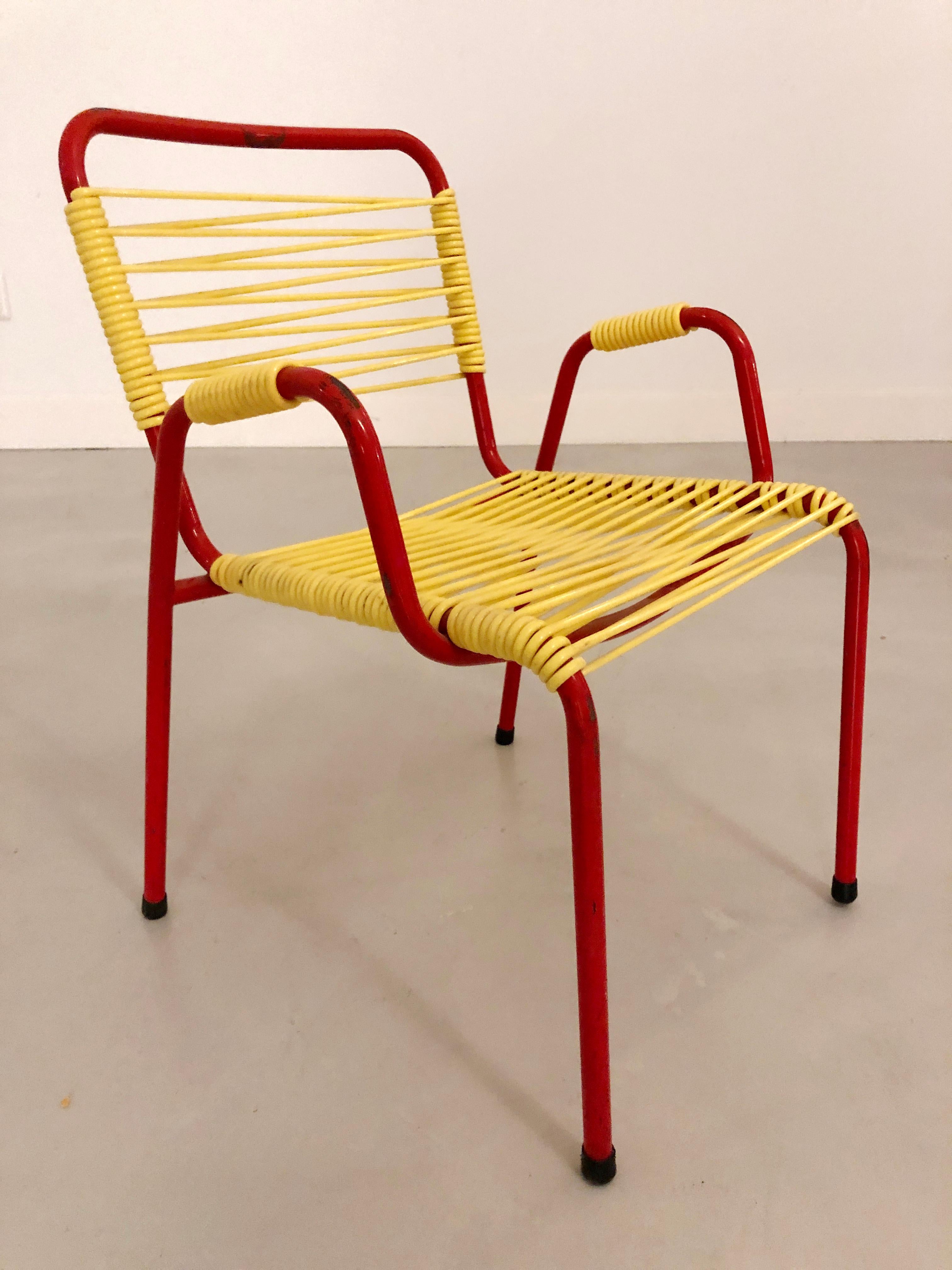 Children's chair scoubidou Torck - 1950's For Sale 6