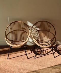 Small cane Chairs by Dirk Van Sliedregt for Rohe Noordwolde, 1960s, Set of 2