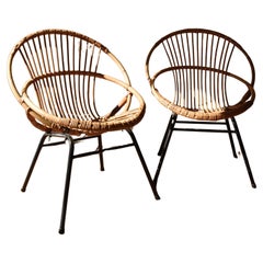 Small cane Chairs by Dirk Van Sliedregt for Rohe Noordwolde, 1960s, Set of 2