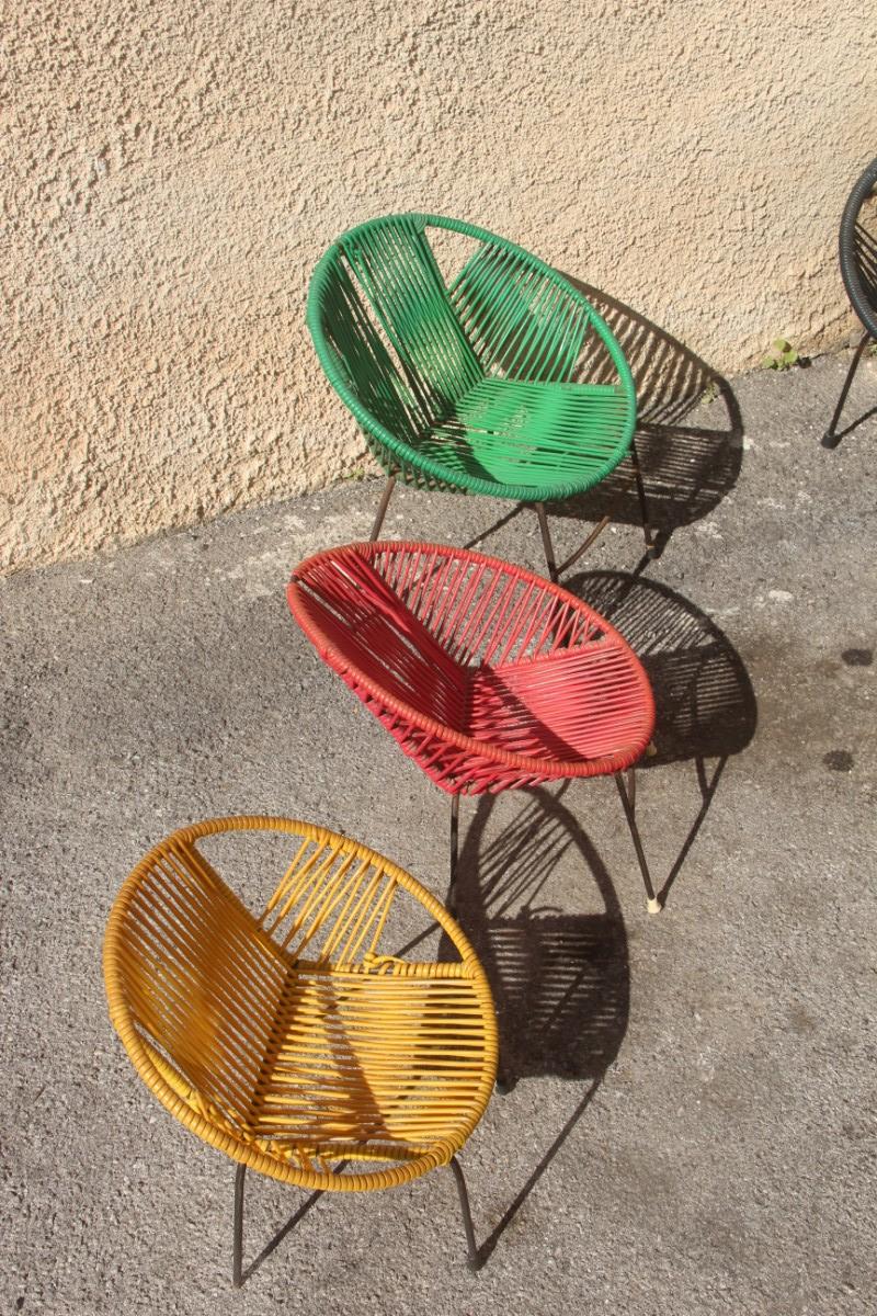 Mid-20th Century Children's Chairs Italian Design Iron Plastic Multi-Color RIMA For Sale