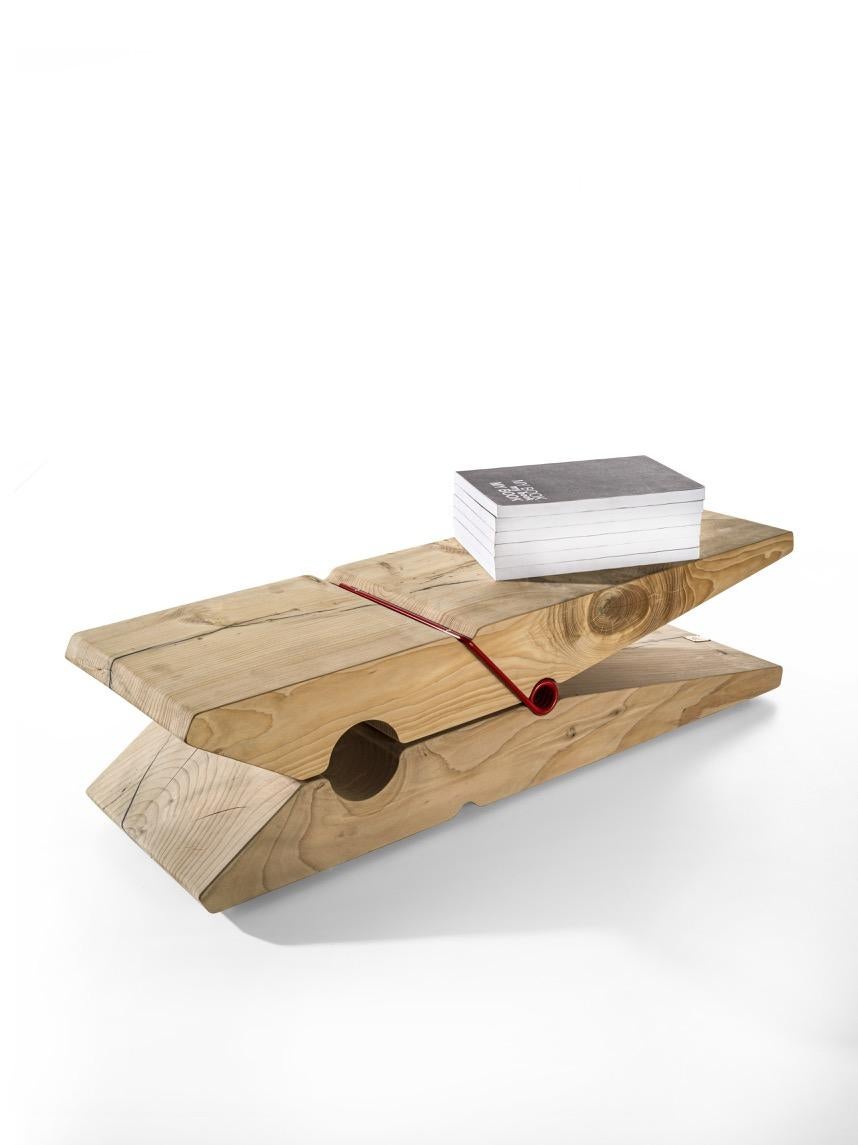italien Banc pour enfants Clothespin en cèdre avec ressort en fer rouge, fabriqué en Italie en vente