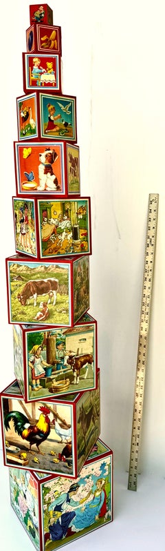Children's Educational Toy "Nesting Blocks" by Lungers Hausen W. Germany C1950's