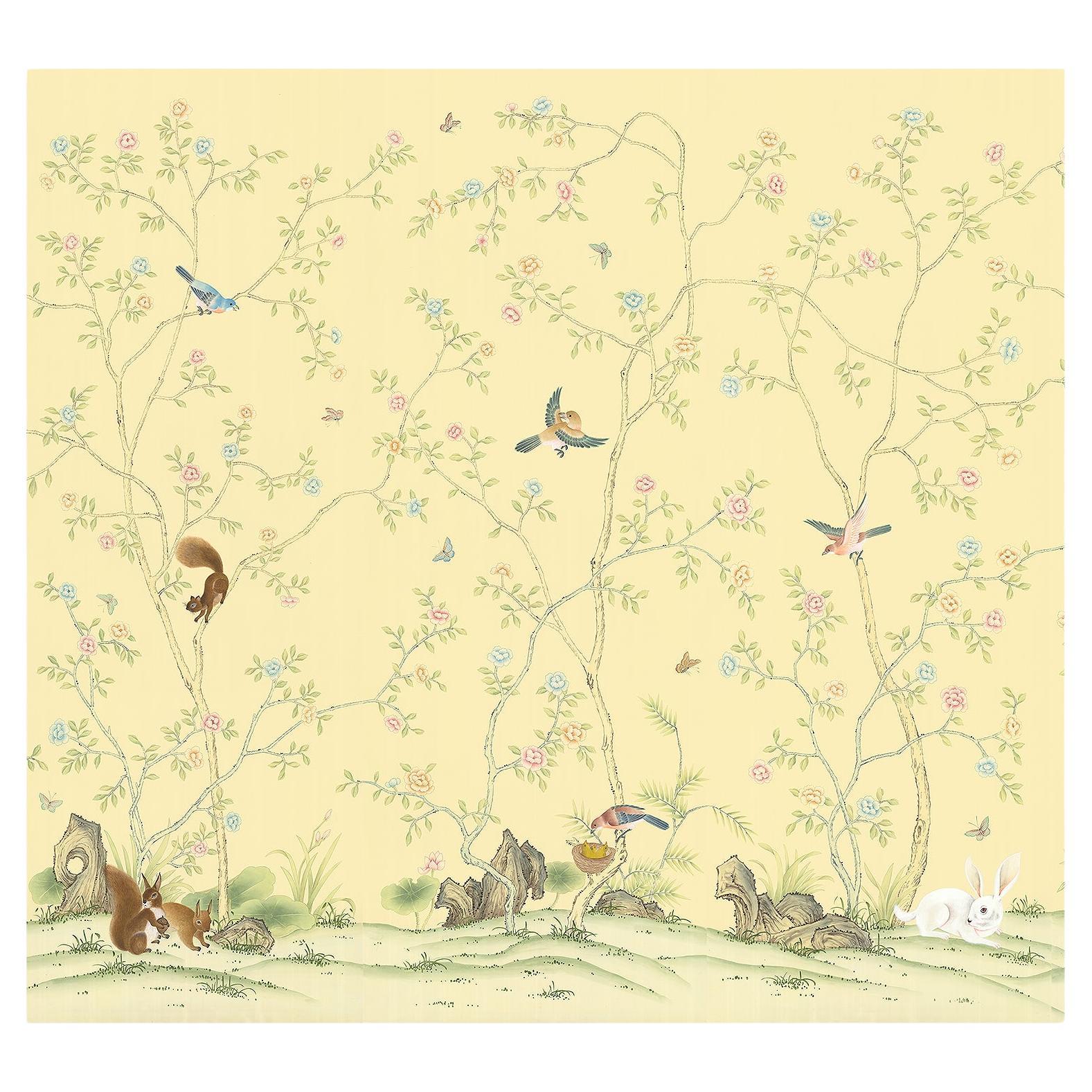 Childrens Garden Chinoiserie Fototapete Wandbild im Angebot