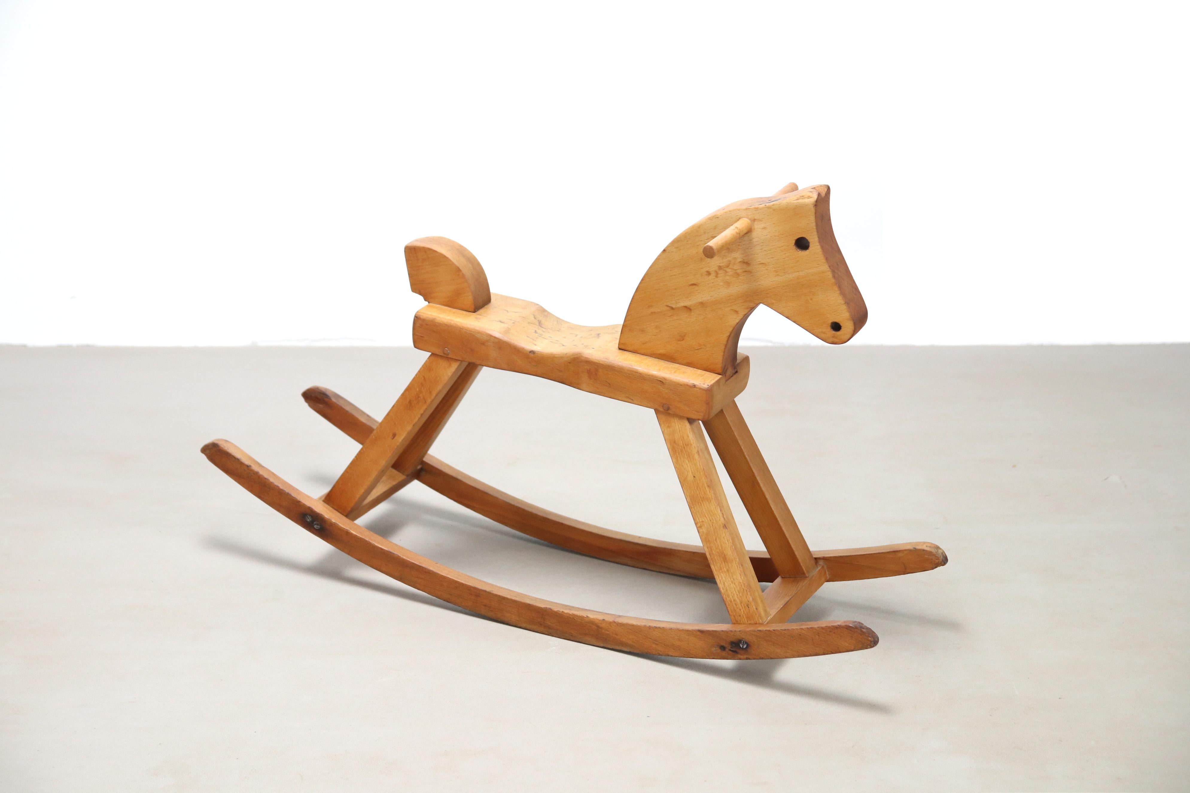 Mid-Century Modern Kay Bojesen Danish design Wooden Rocking Horse, Denmark, 1936