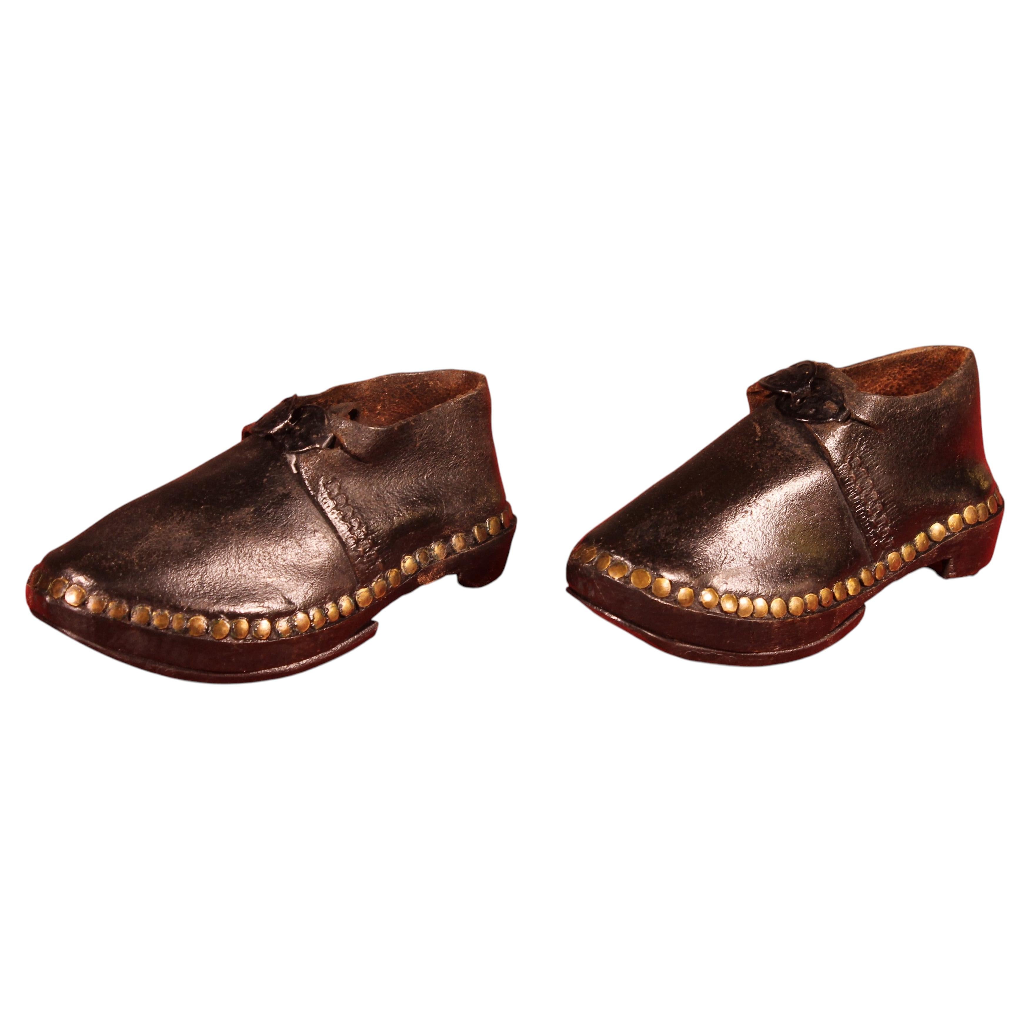 Children's Leather Clogs Shoes - 18th Century