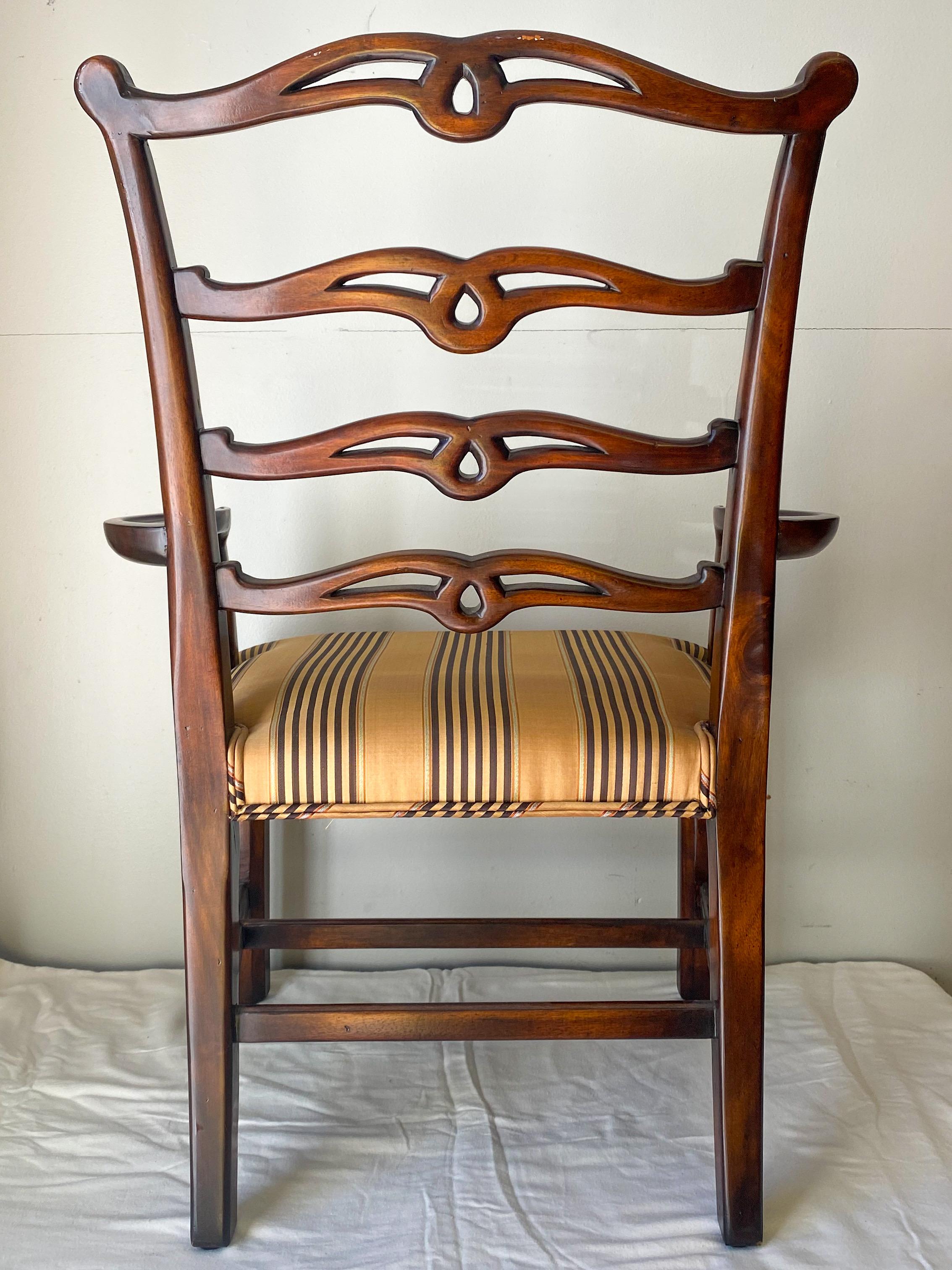 Children’s Mahogany Bergere Chairs Attributed to Theodore Alexander, Pair In Good Condition In Kennesaw, GA