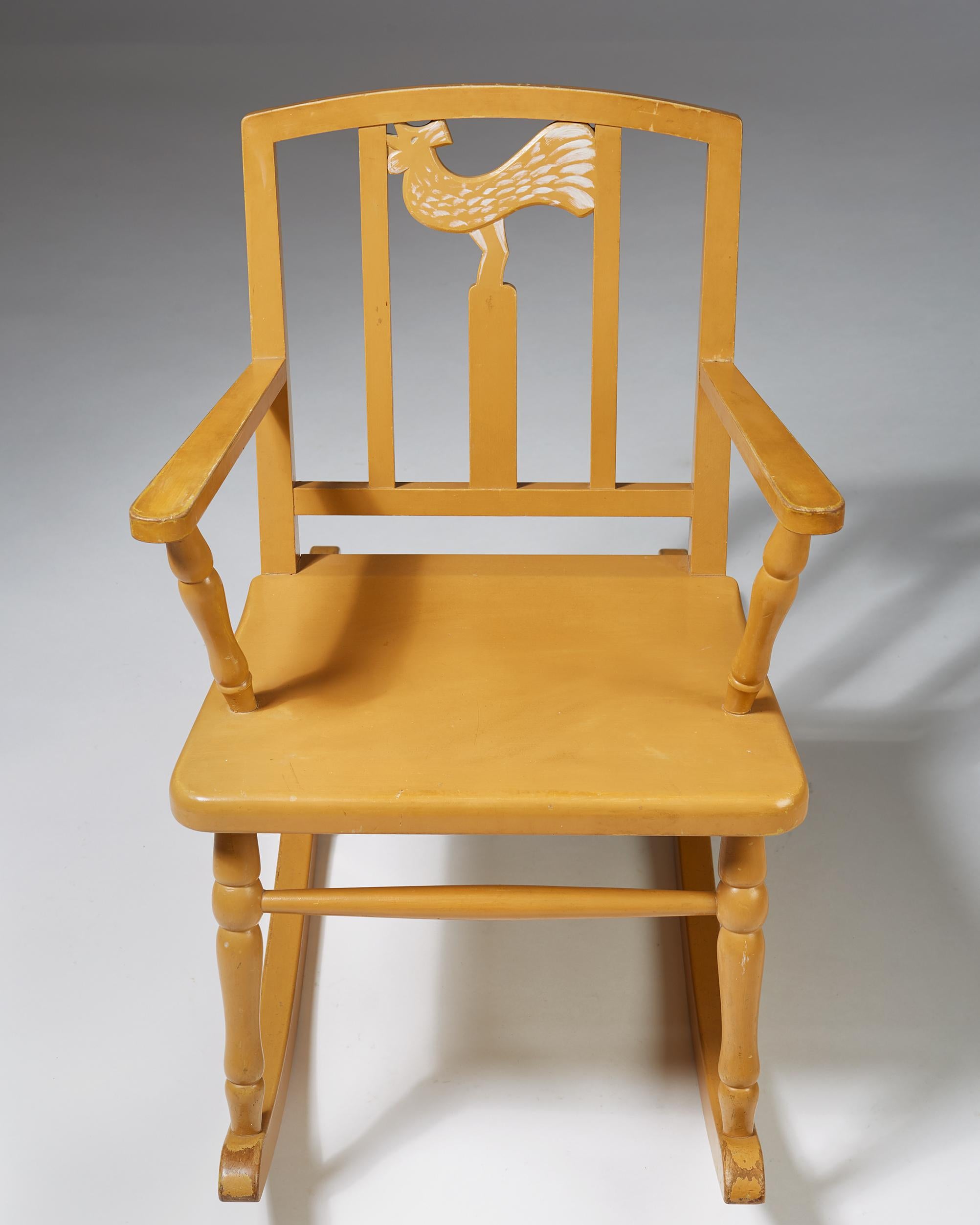 Early 20th Century Children’s Rocking Chair by Carl Hörvik for Nordiska Kompaniet, Sweden, 1923