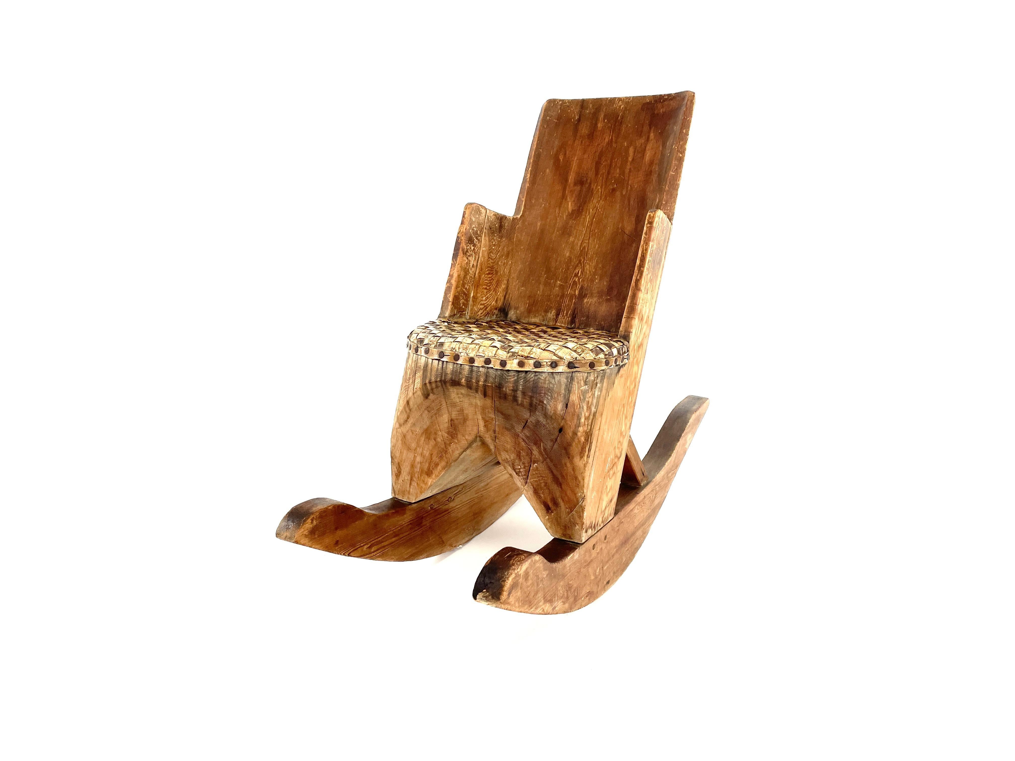 Carved Children's Rocking Chair, Finland, early 1900s For Sale