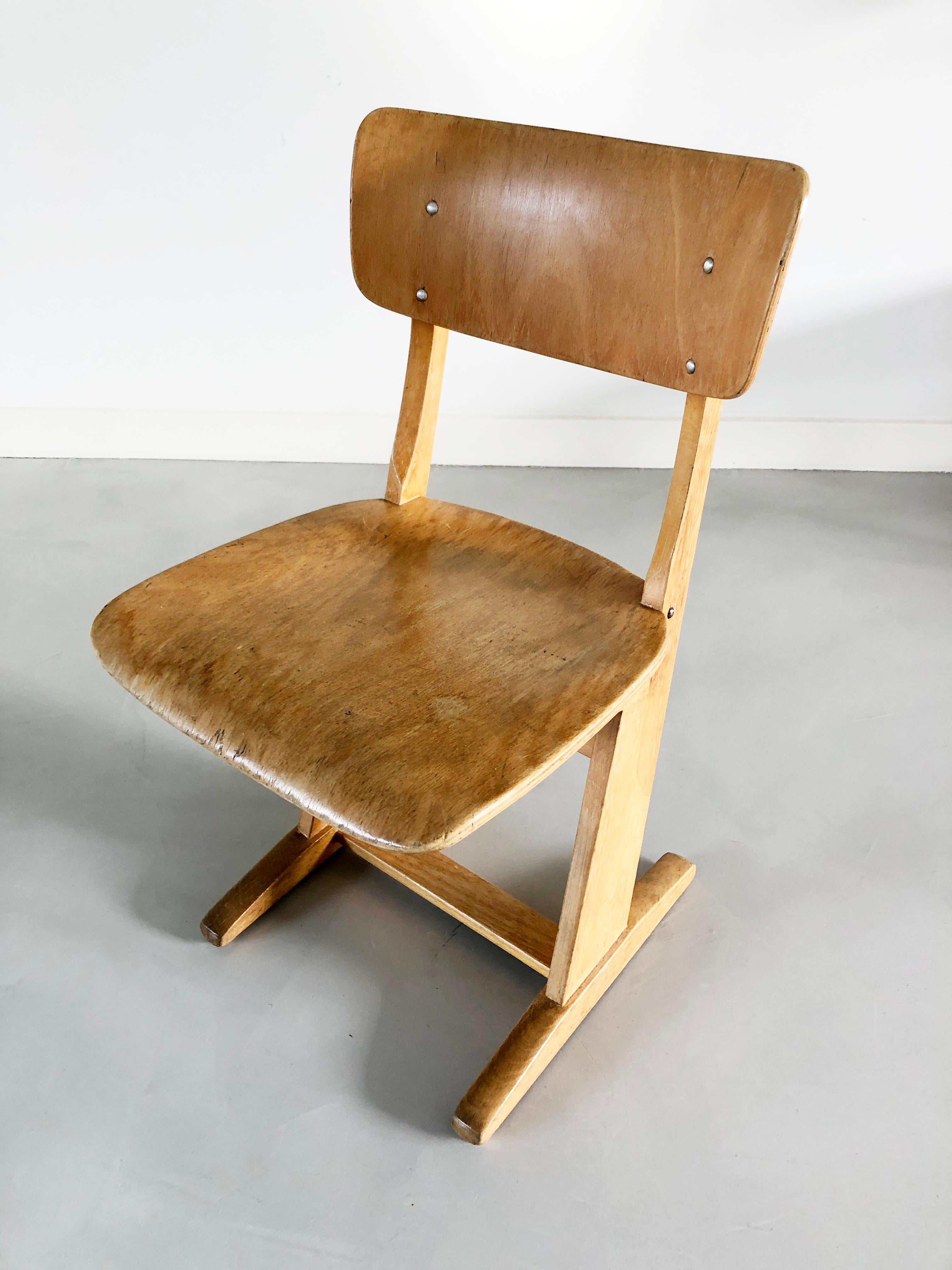old wooden school chair