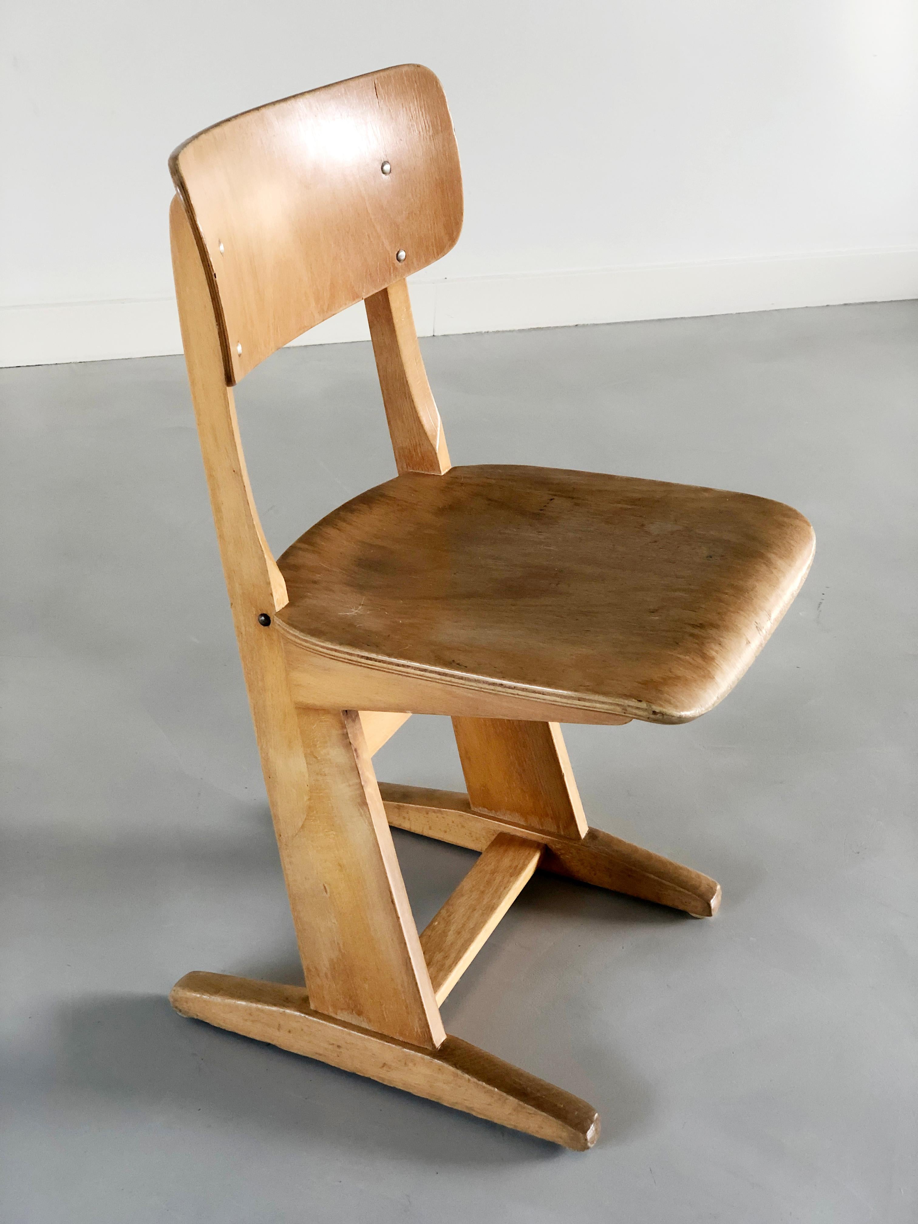 Laminated Children's School Chair by Karl Nothhelfer for Casala 1969 For Sale