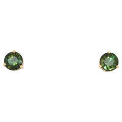 Children's Second Hole Earring in Tourmaline and 18K Yellow Gold (B11559n)