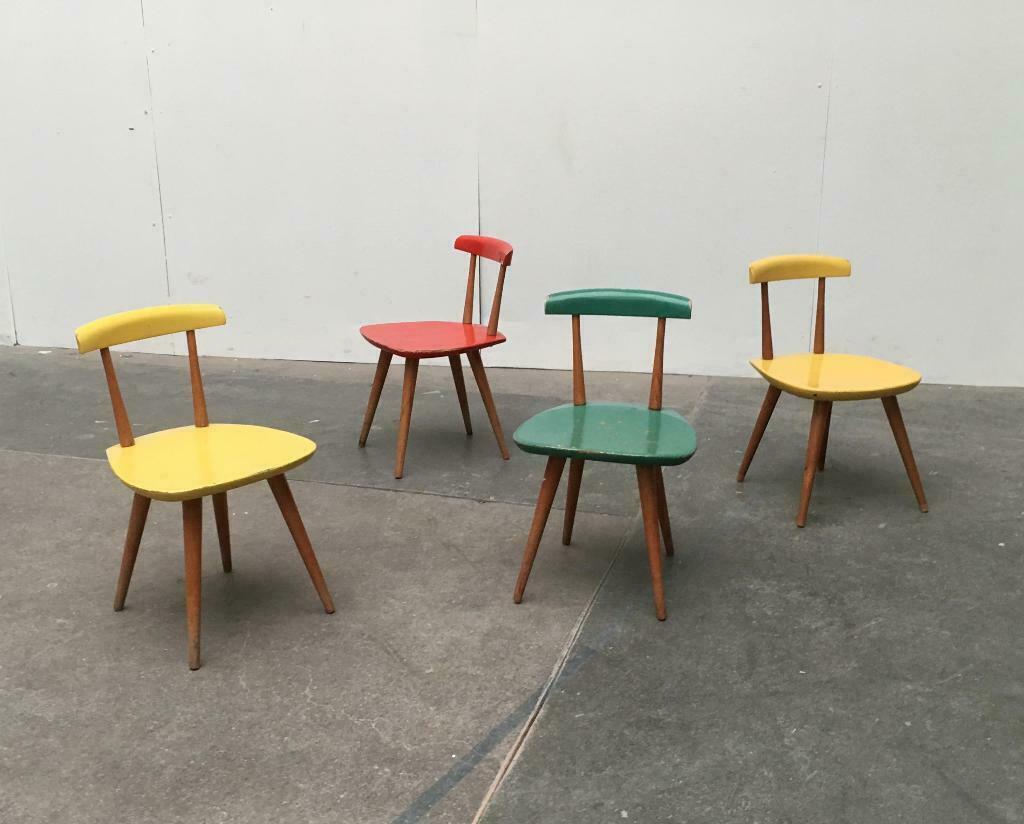 Mid-Century Modern Ensemble table et chaises pour enfants par Karla Drabsch pour Kleid & Raum, années 1950, lot de 5 en vente