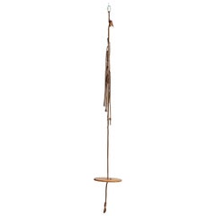 Siège en bois de teck pour enfants Tarzan Outdoor Swing fait à la main Crochet Cacao Textile
