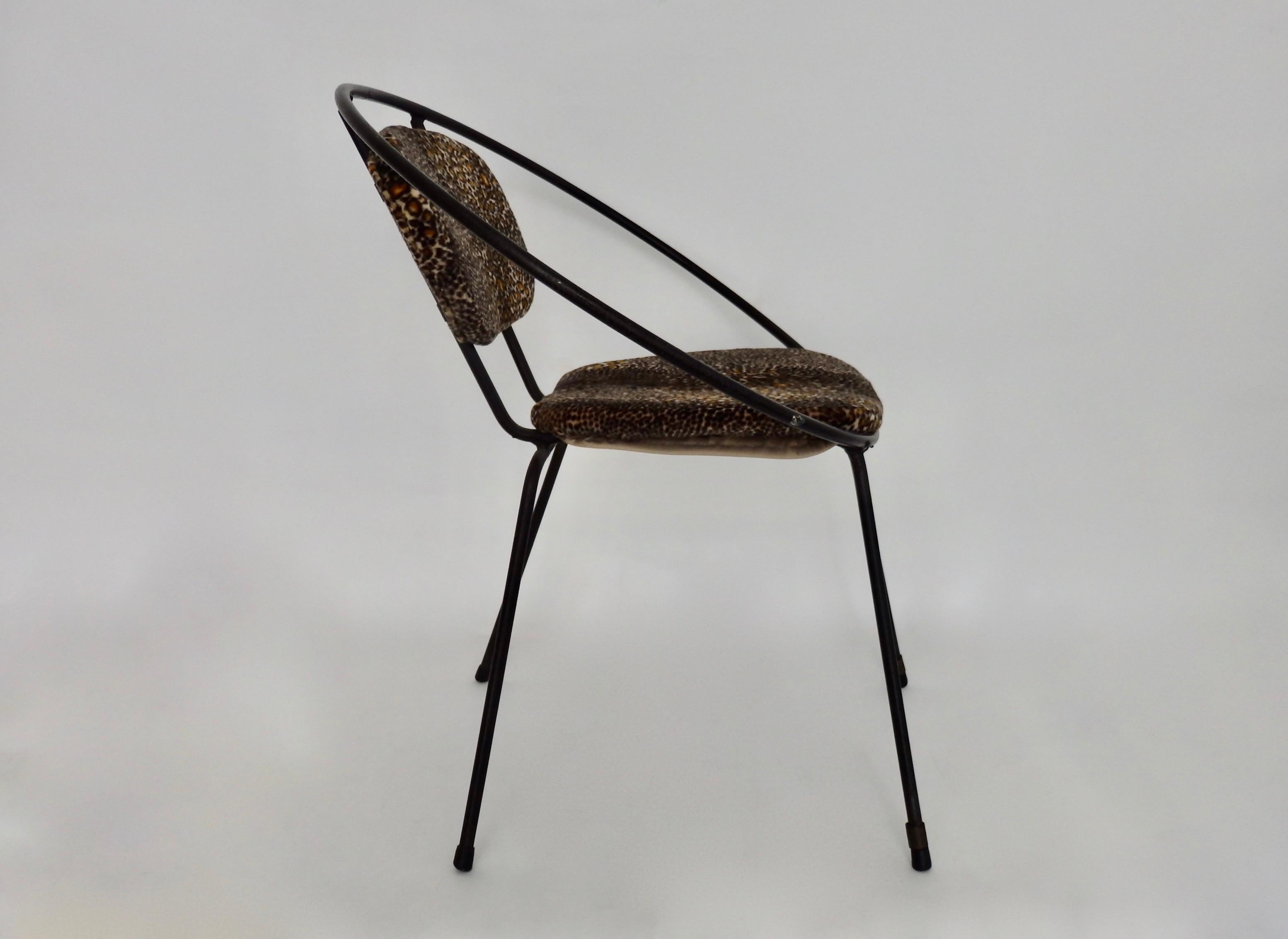 American Children's Wrought Iron Hoop Chair, Attributed to Tony Paul