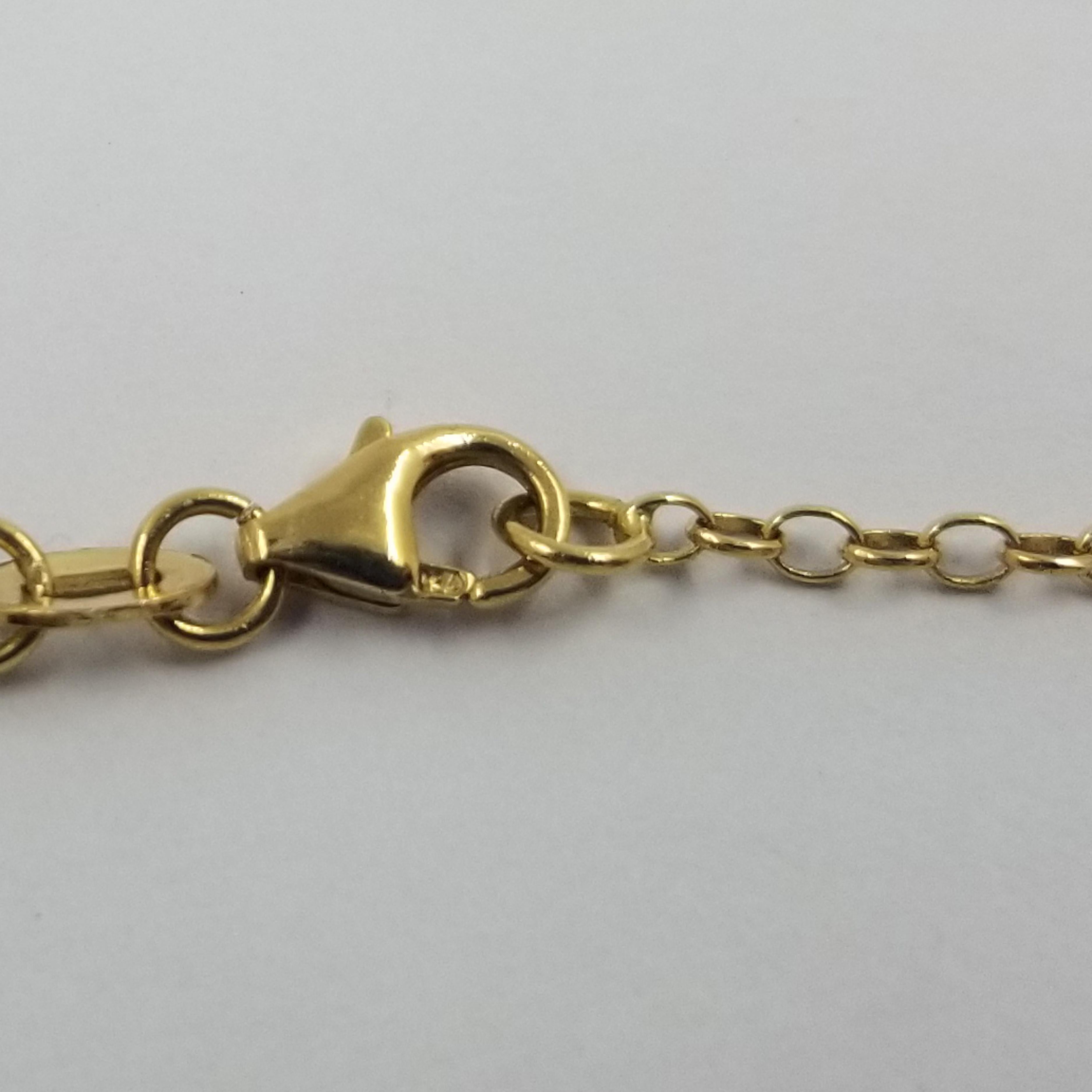 Women's Child's 18 Karat Yellow Gold and Enamel Necklace