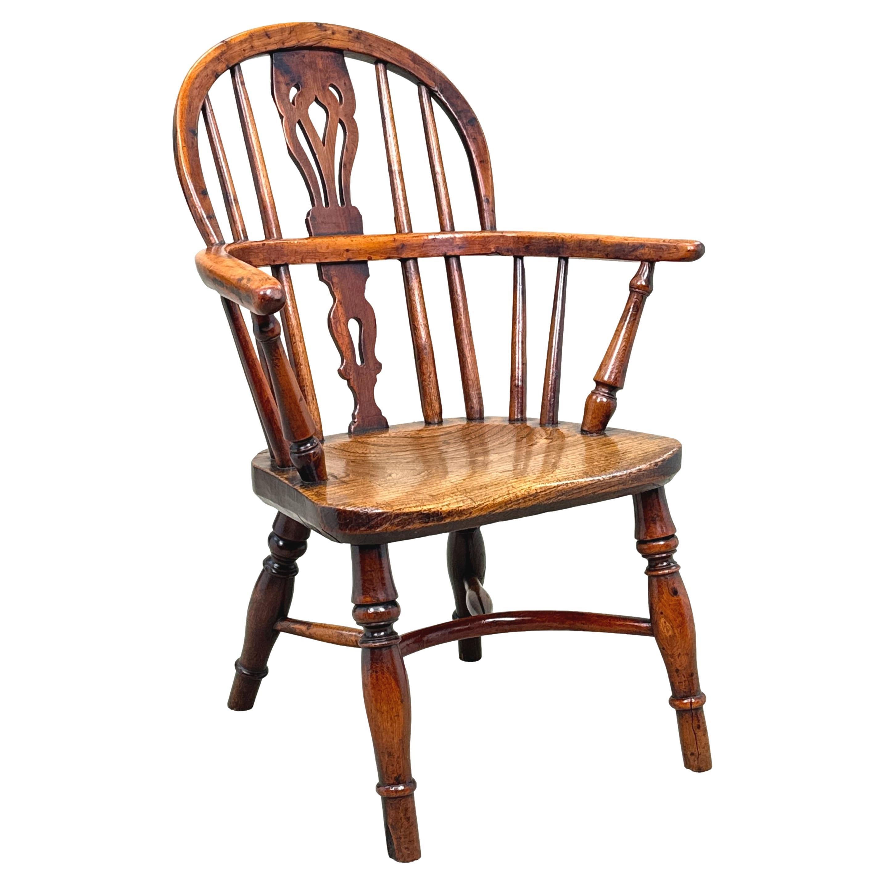 Eibenholz 19. Jahrhundert Childs Windsor Sessel