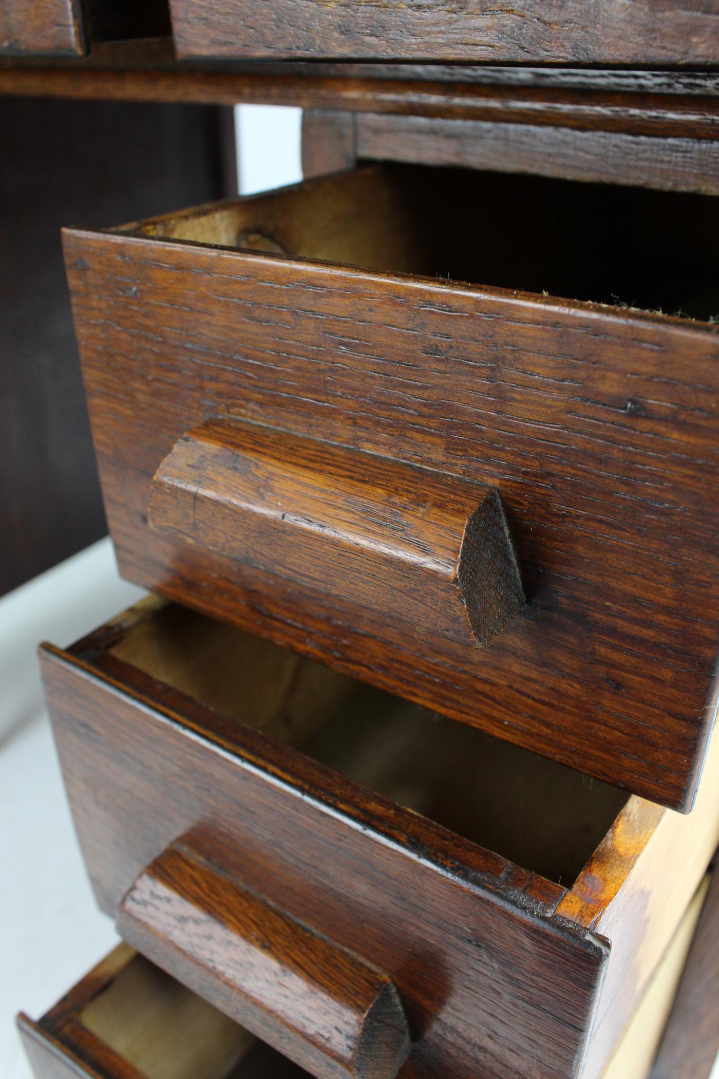 Childs Art Deco Oak Desk English circa 1930s Vintage Childrens Writing Table For Sale 1