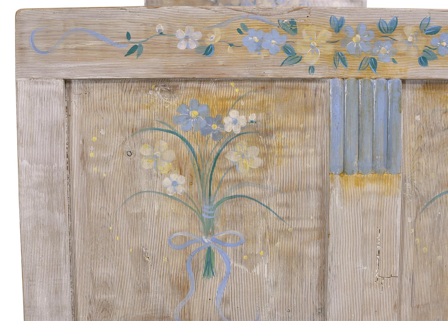 Child's Bed with Blue & Yellow Flowers over White Background, Europe, circa 1920 4