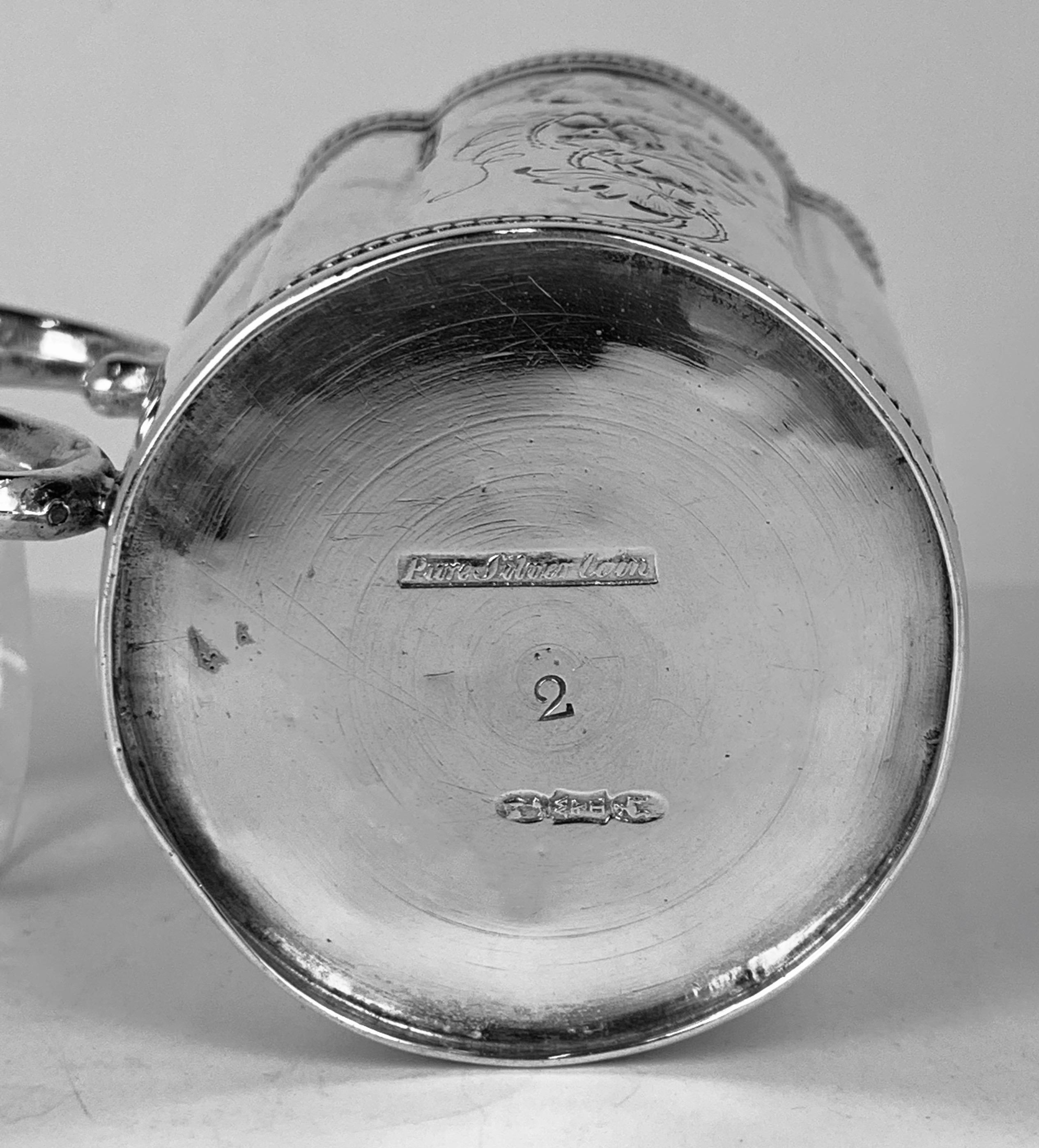 Sterling Silver  Hand Crafted Repousséd Child's Cup by Tift & Whiting in Coin Silver