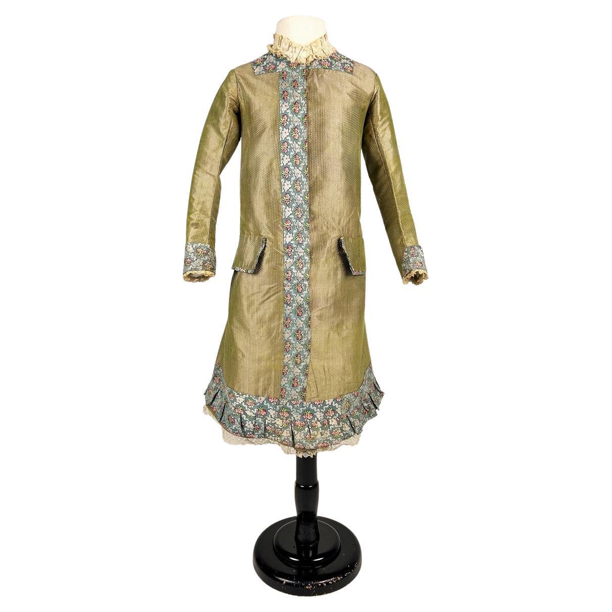 Child's dress for a boy in taffeta and brocade silks - France Circa 1870 For Sale