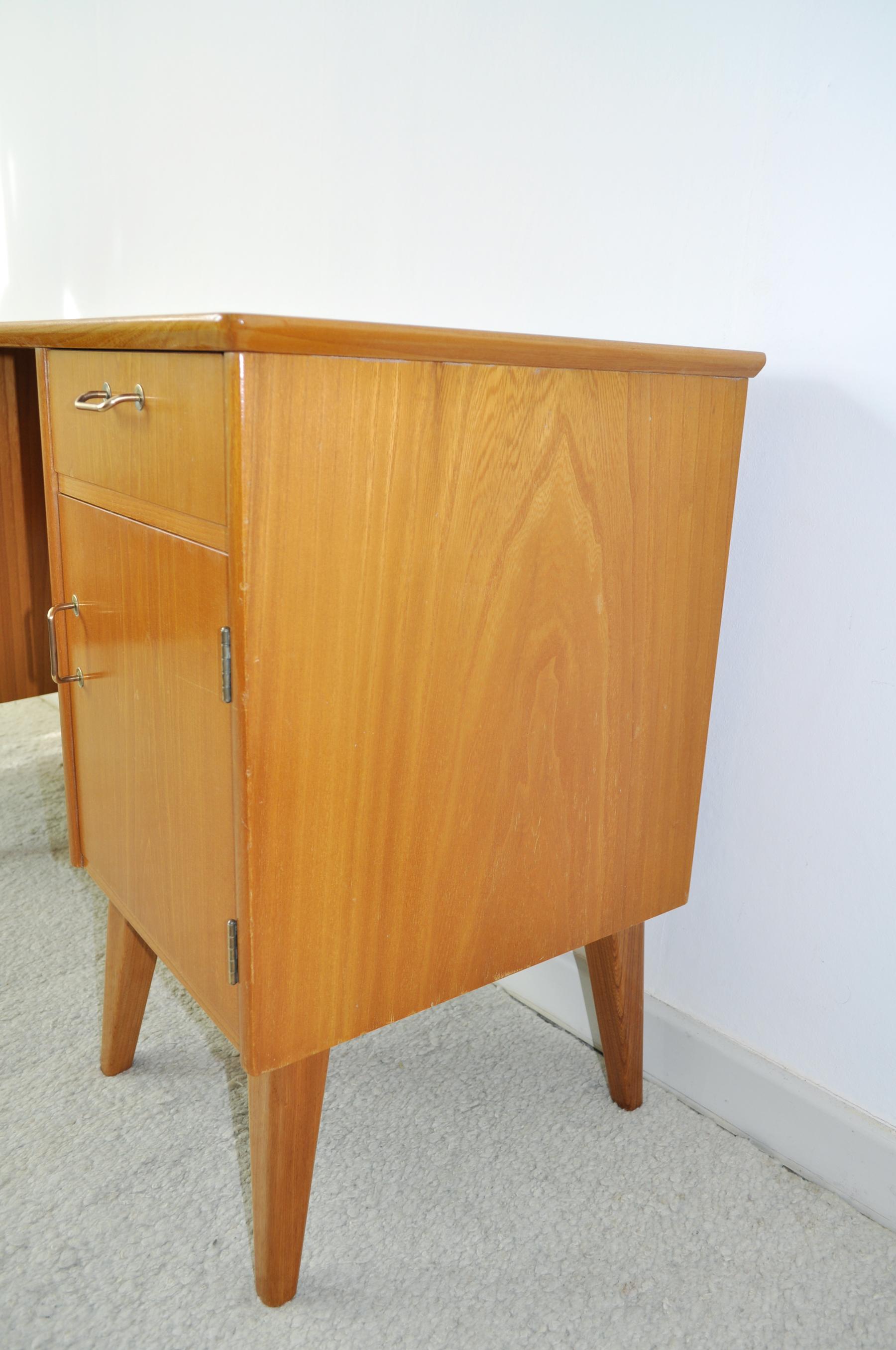 20th Century Childs Executive Desk in Ash with Bowed Top, 1950s