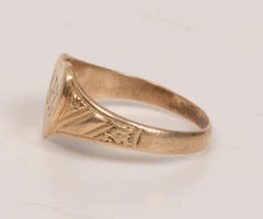 Child's Heart Shaped Signet Ring Marked 14K Yellow Gold