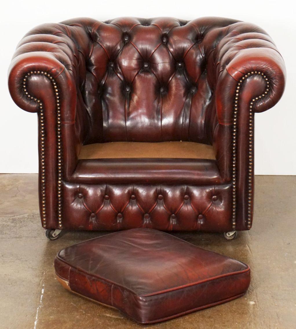 Child's Leather Chesterfield Club Chair from England For Sale 6