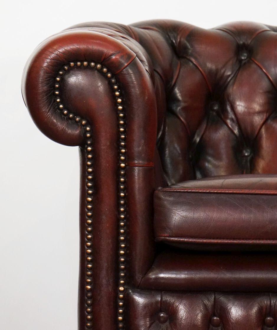 English Child's Leather Chesterfield Club Chair from England For Sale