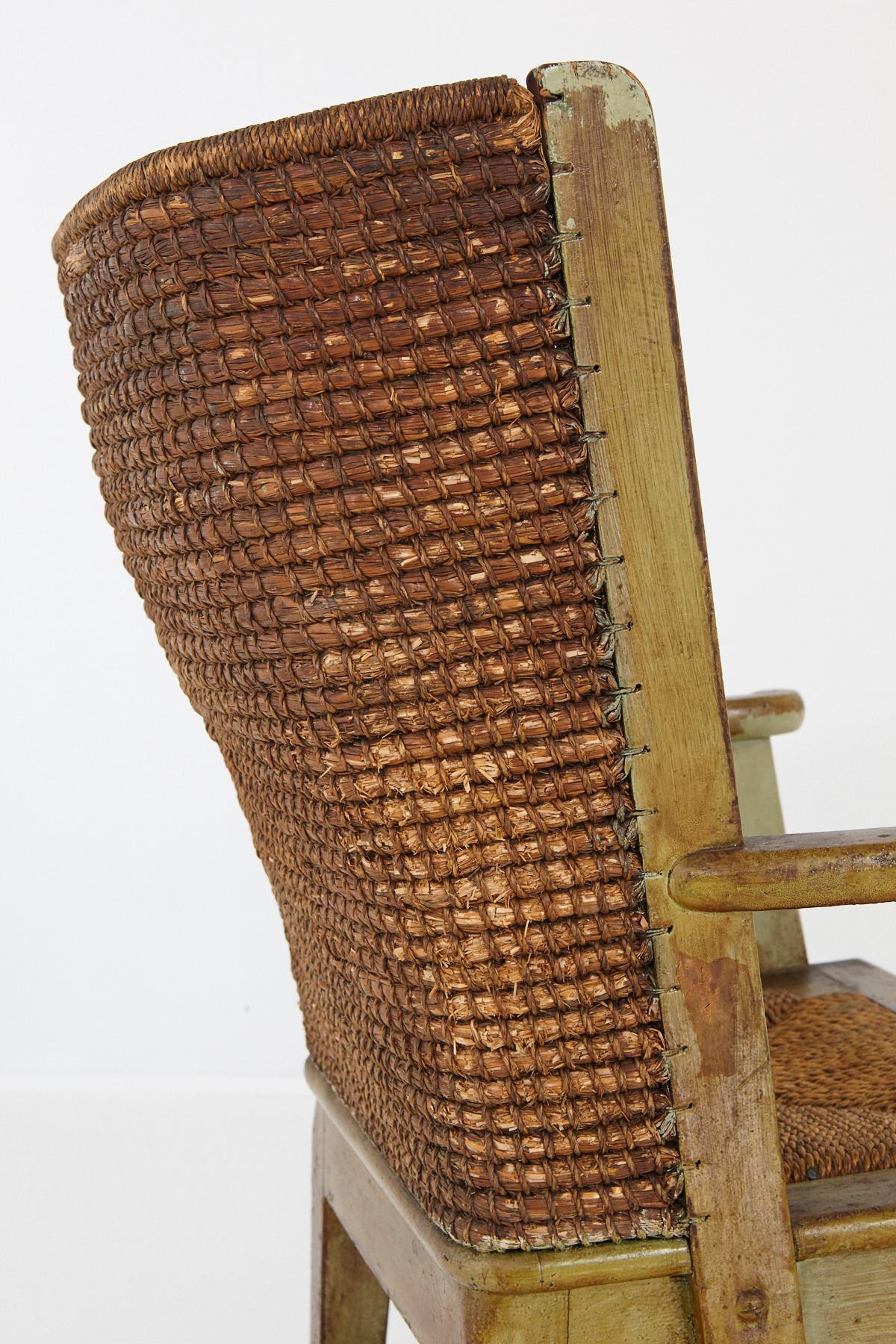 Child's Orkney Chair with Hand Woven Straw Back, Scotland, 19th Century For Sale 3